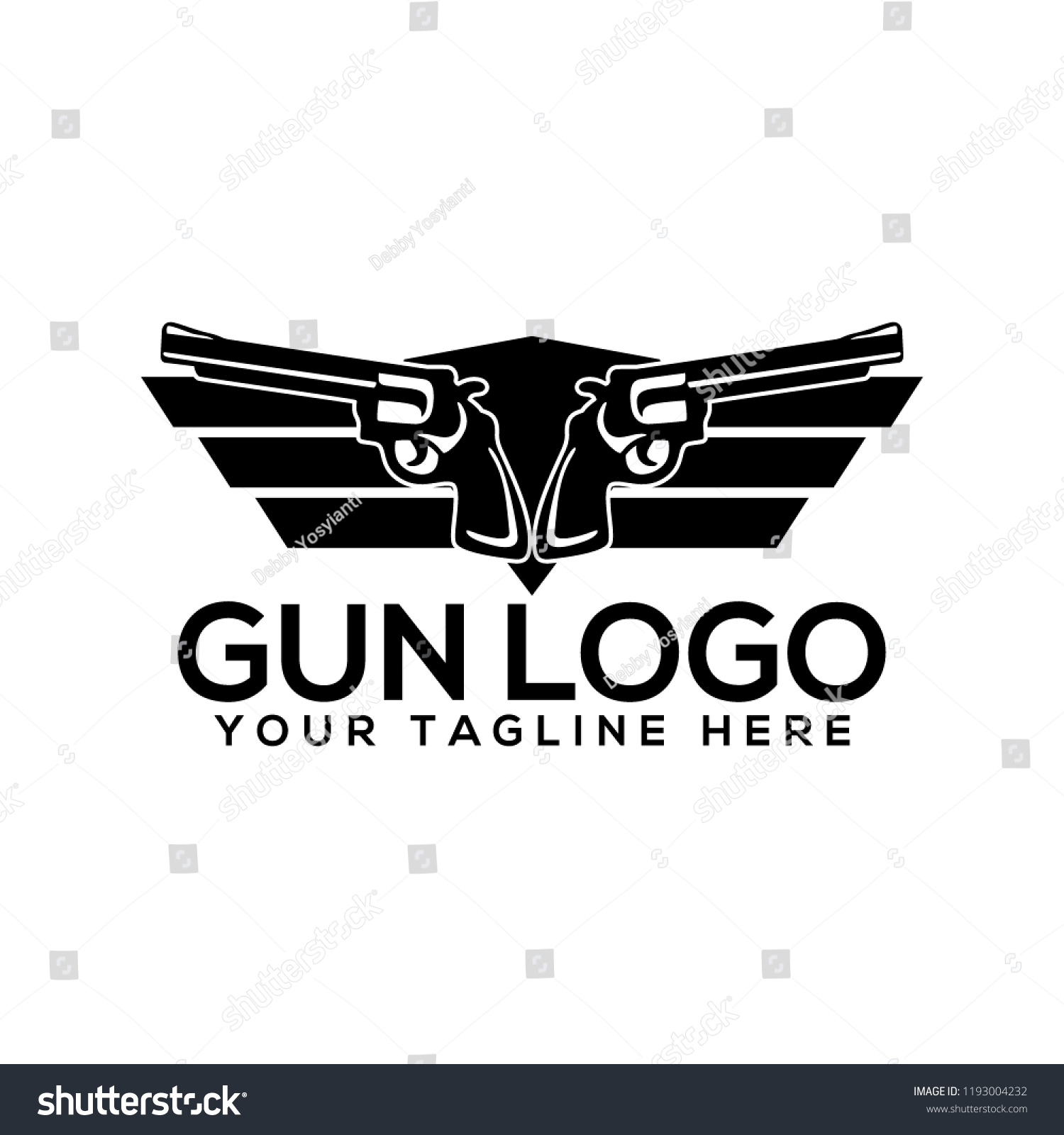 Creative Gun Logo Design Gun Logo เวกเตอร์สต็อก (ปลอดค่าลิขสิทธิ์