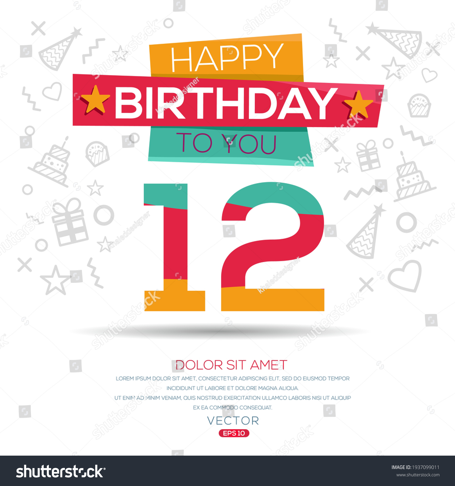 12 birthday Images, Stock Photos & Vectors | Shutterstock