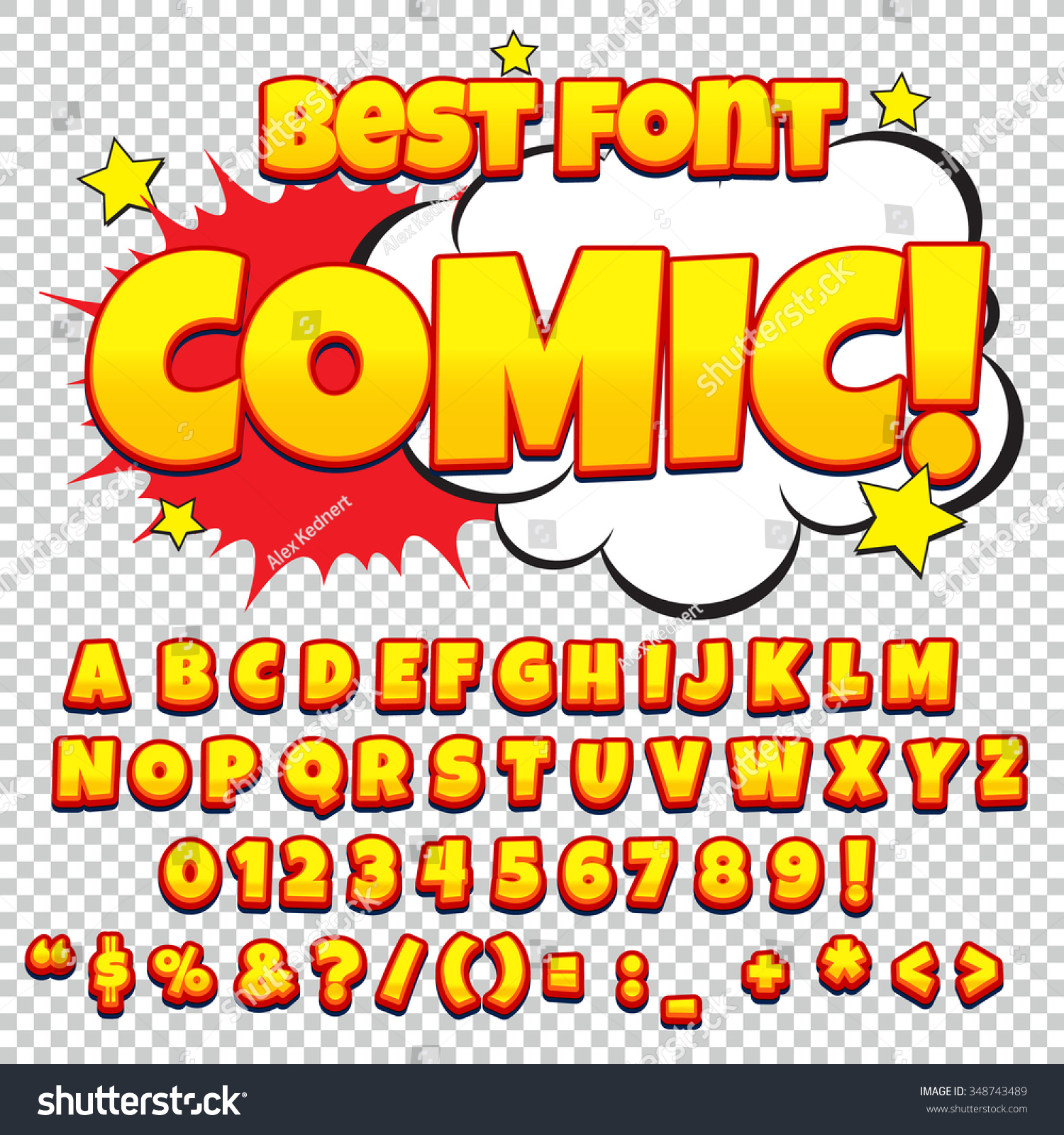 Creative High Detail Comic Font. Alphabet In The Style Of Comics, Pop ...