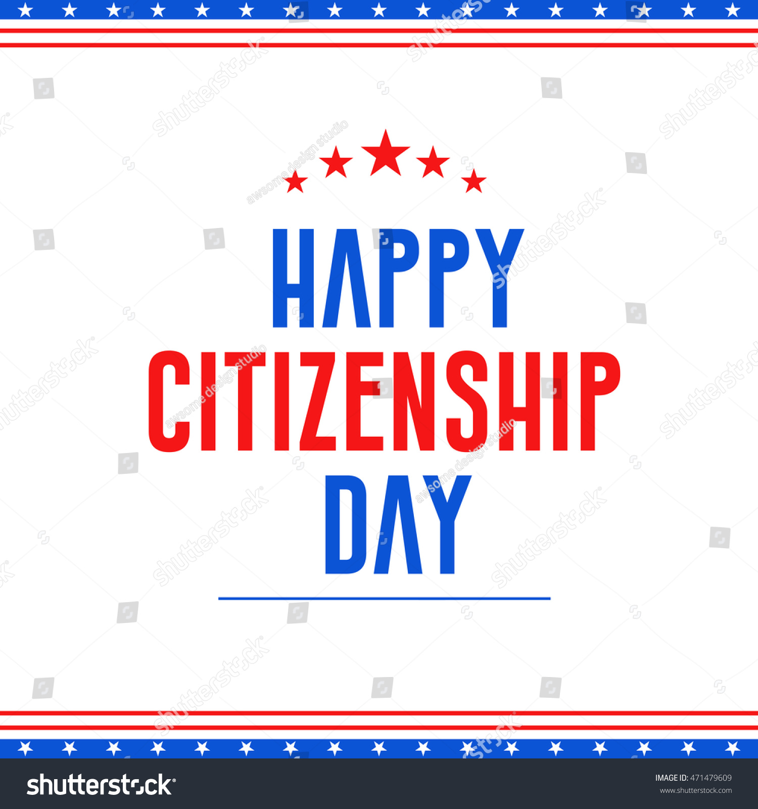 Creative Illustrationposter Banner American Citizenship Day Stock
