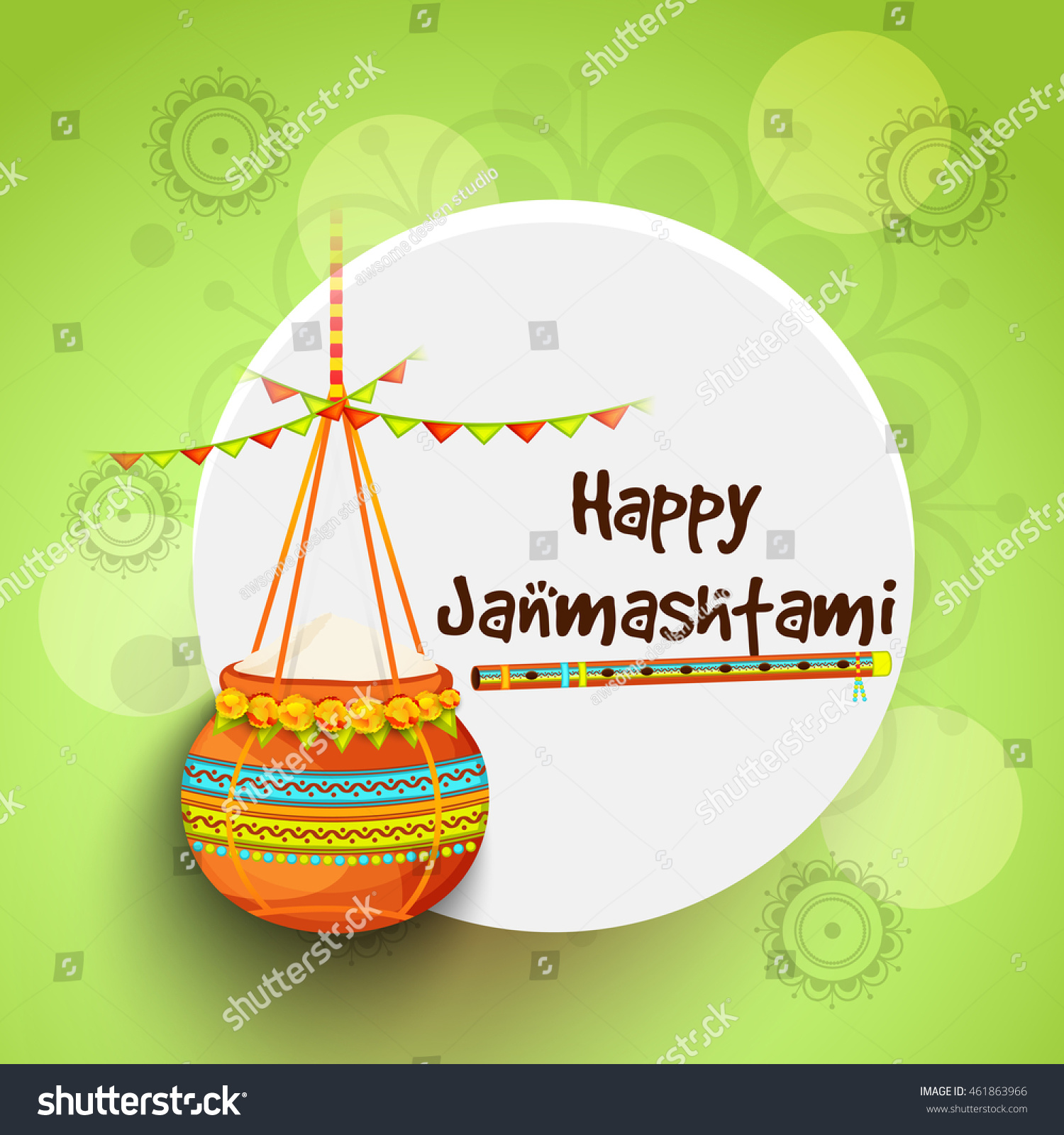 Creative Illustrationposter Banner Indian Festival Janmashtami Stock ...