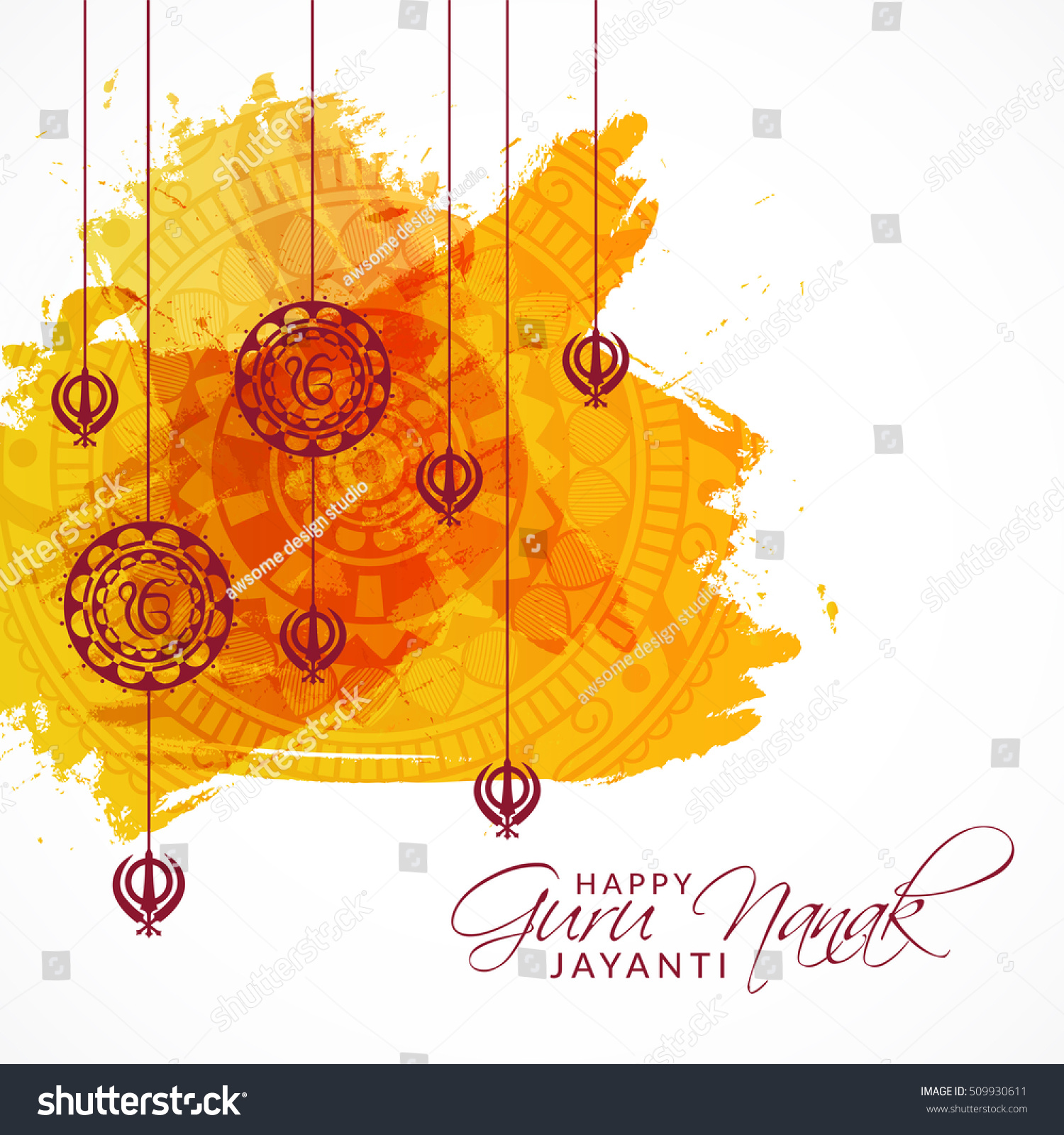 Creative Illustrationposter Banner Guru Nanak Jayanti Stock Vector ...