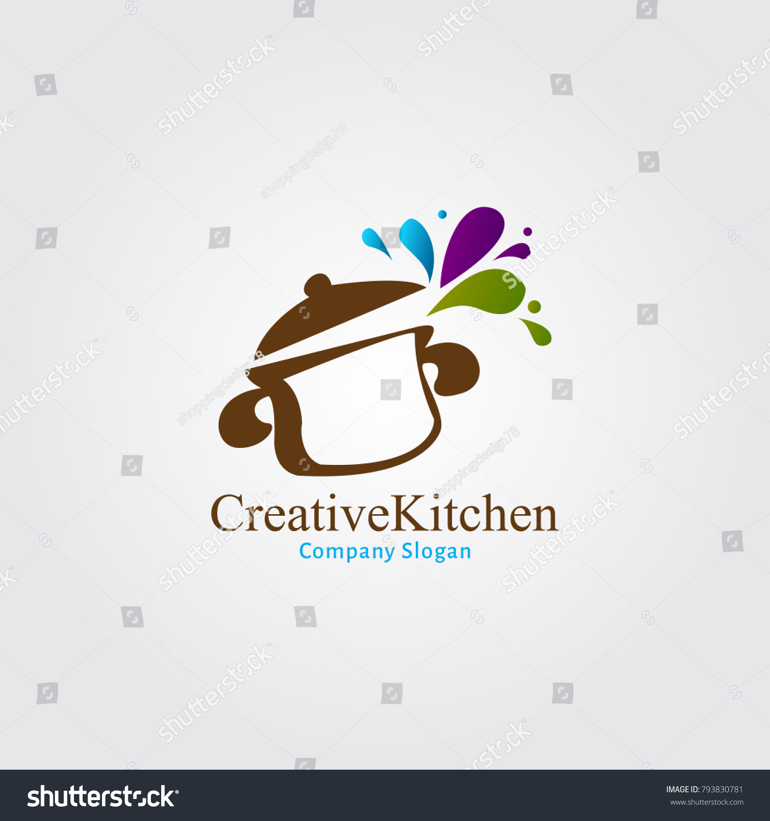 Creative Kitchen Logo Stock Vector Royalty Free 793830781