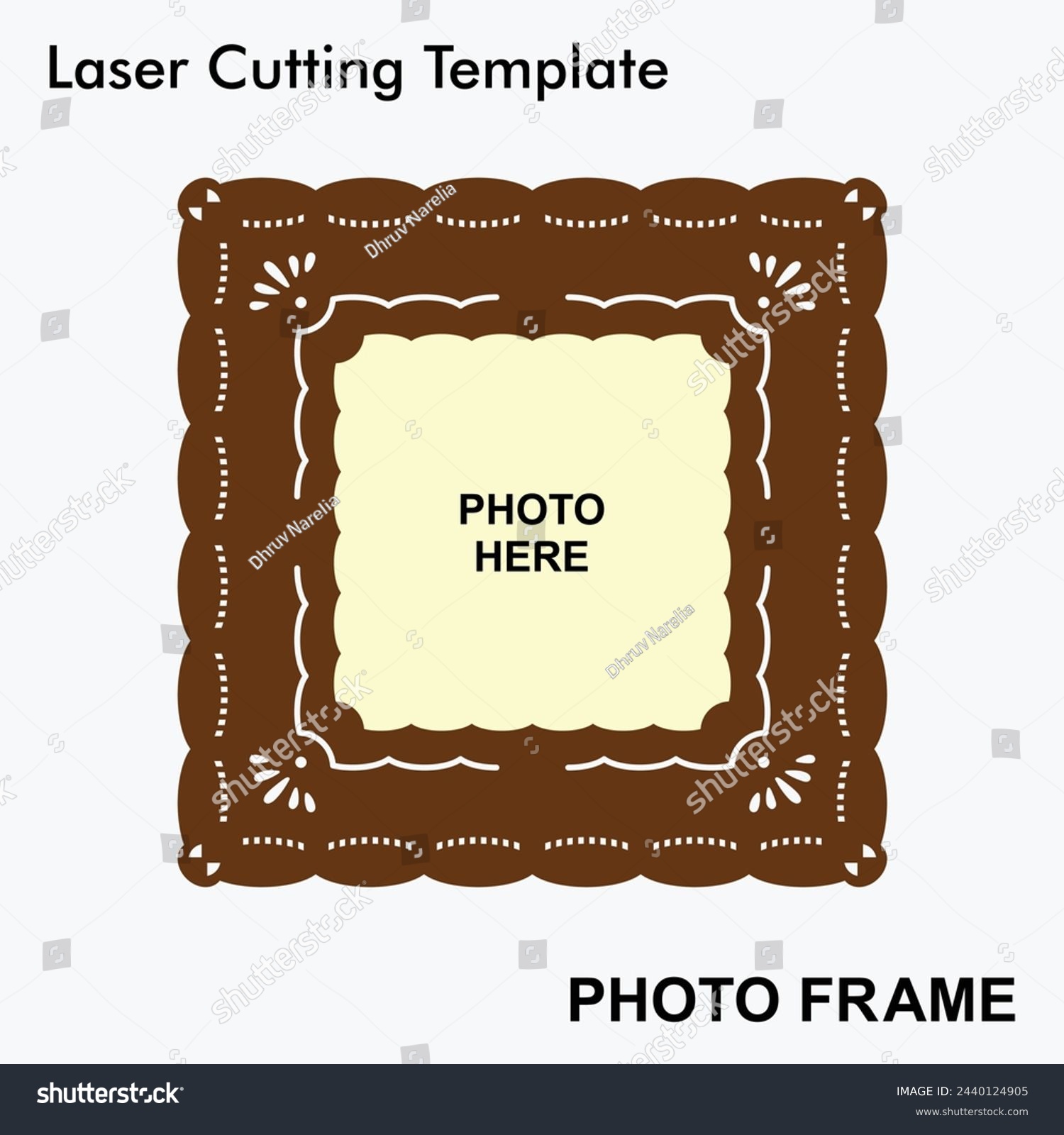 SVG of Creative laser cut photo frame with 1 photo. Home decorative wooden sublimation frame template. Suitable for home and room decor. Laser cut photo frame template design for mdf and acrylic cutting. svg