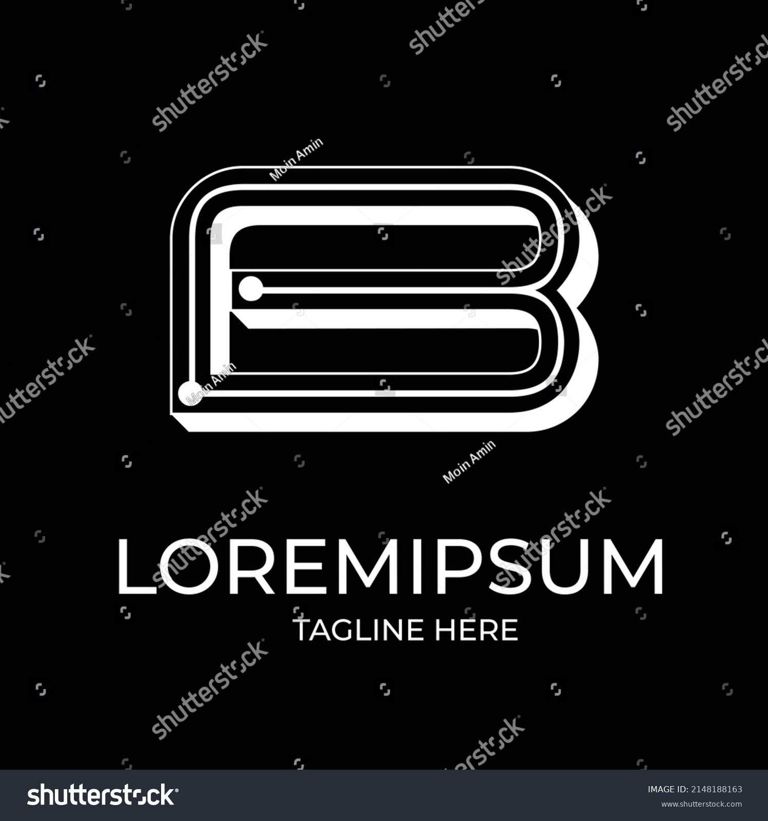 Creative Letter B Logo Design Technology Stock Vector (Royalty Free ...