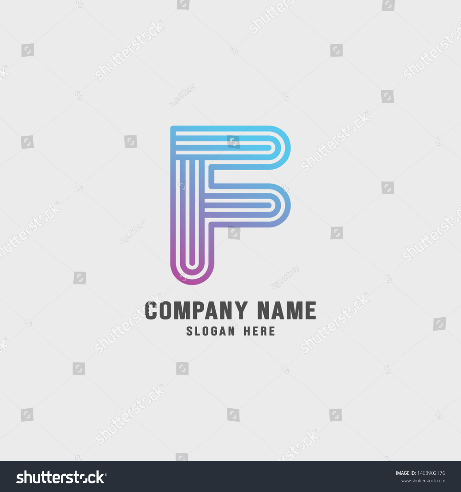 Creative Letter F Logo Design Vector Stock Vector Royalty Free 1468902176