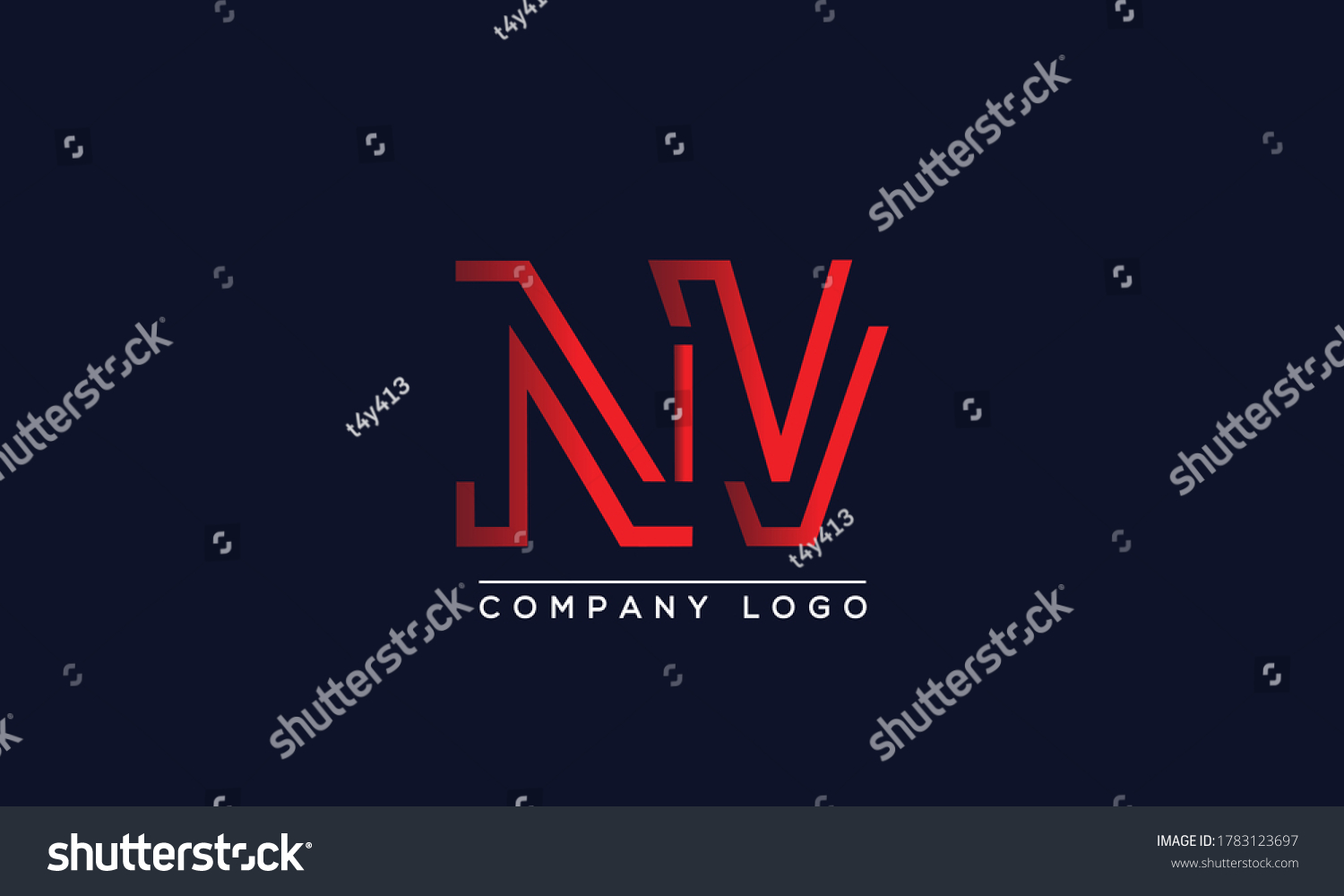 Creative Letter Nv Logo Design Vector Stock Vector Royalty Free 1783123697