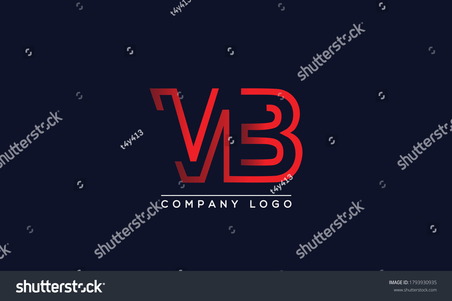 Creative Letters Vb Bv Logo Design Stock Vector (Royalty Free ...