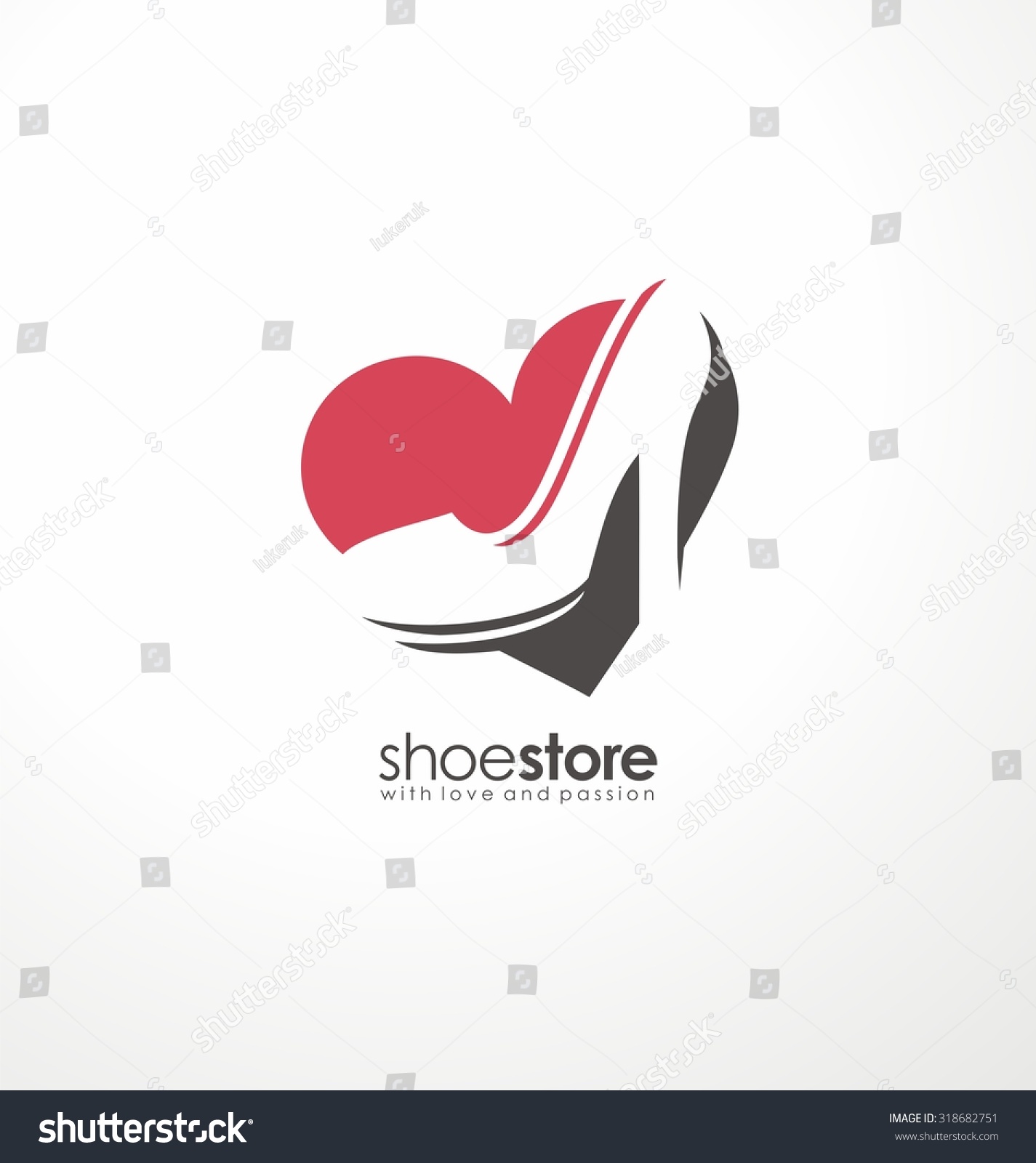 Creative Logo Design Concept For Shoe Store. Unique Symbol Template ...