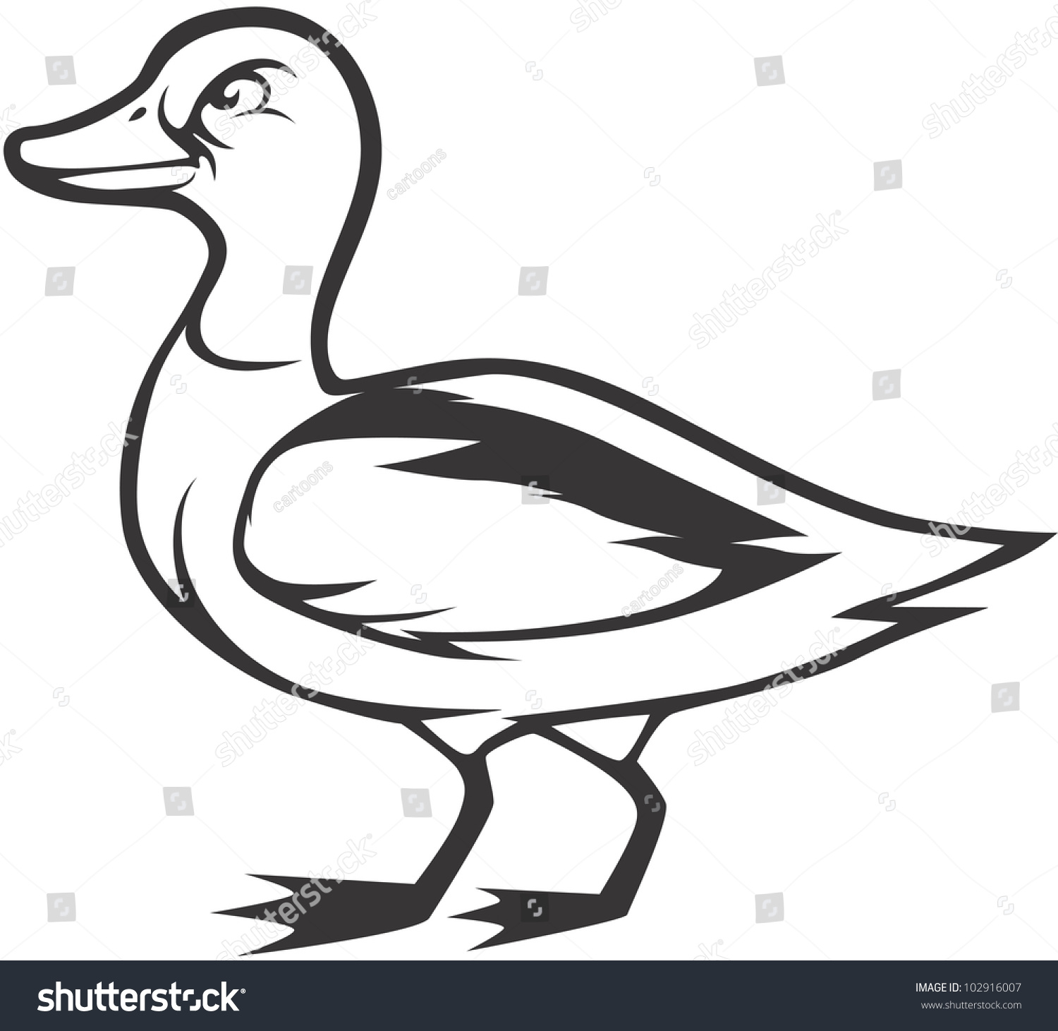 Creative Mallard Duck Illustration Stock Vector (Royalty Free