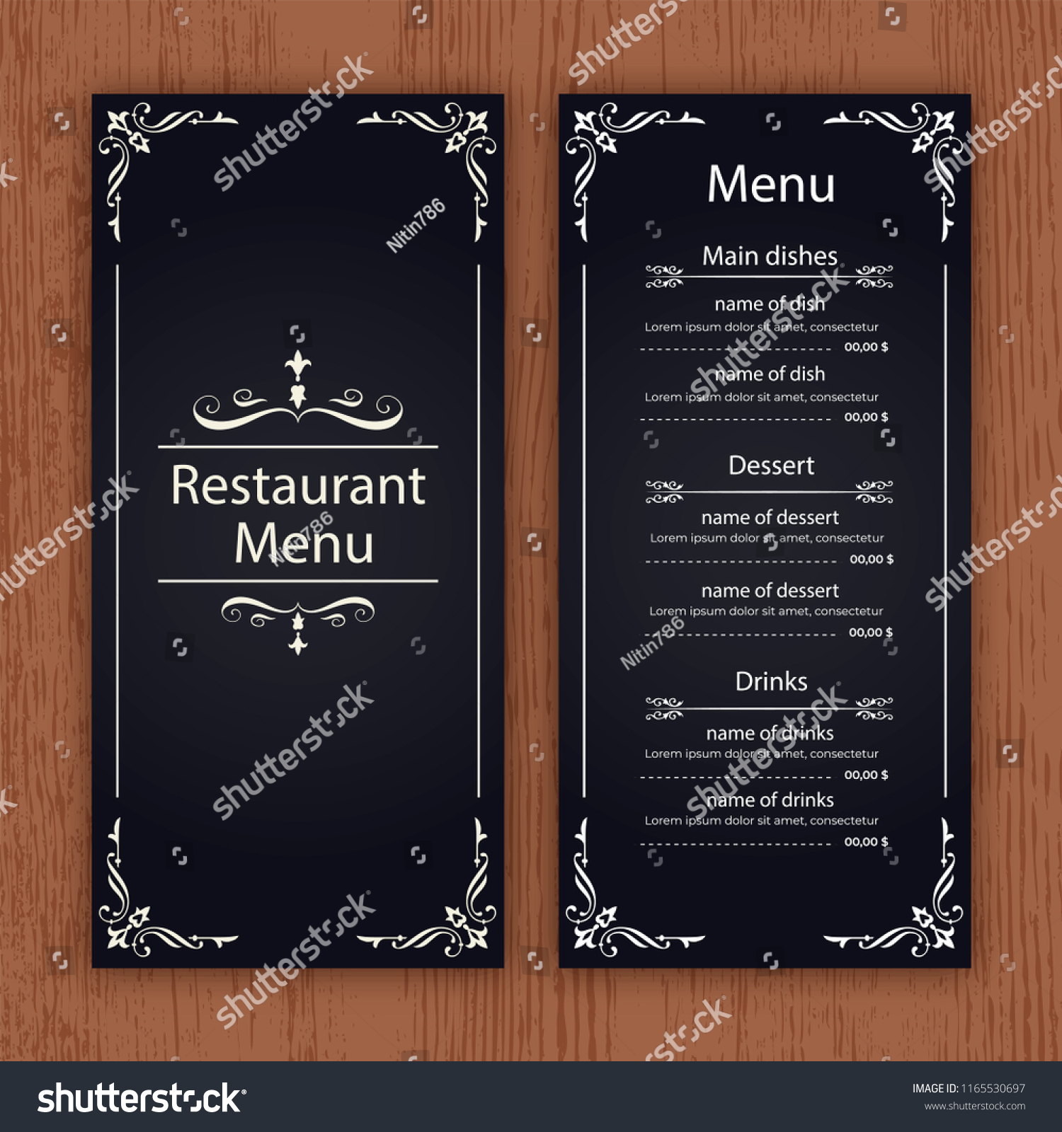 Creative Menu Design Layout Design Design Stock Vector Royalty