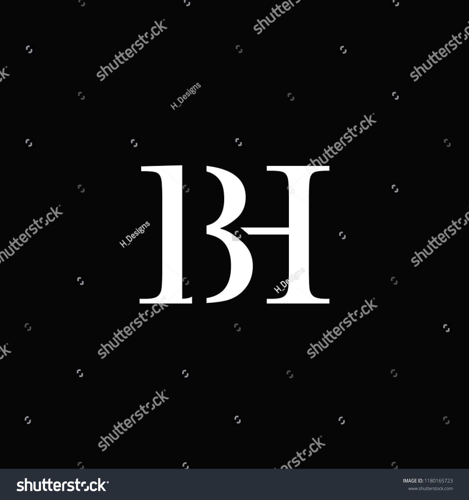 Creative Minimal Bh Logo Icon Design Stock Vector (royalty Free) 1180165723