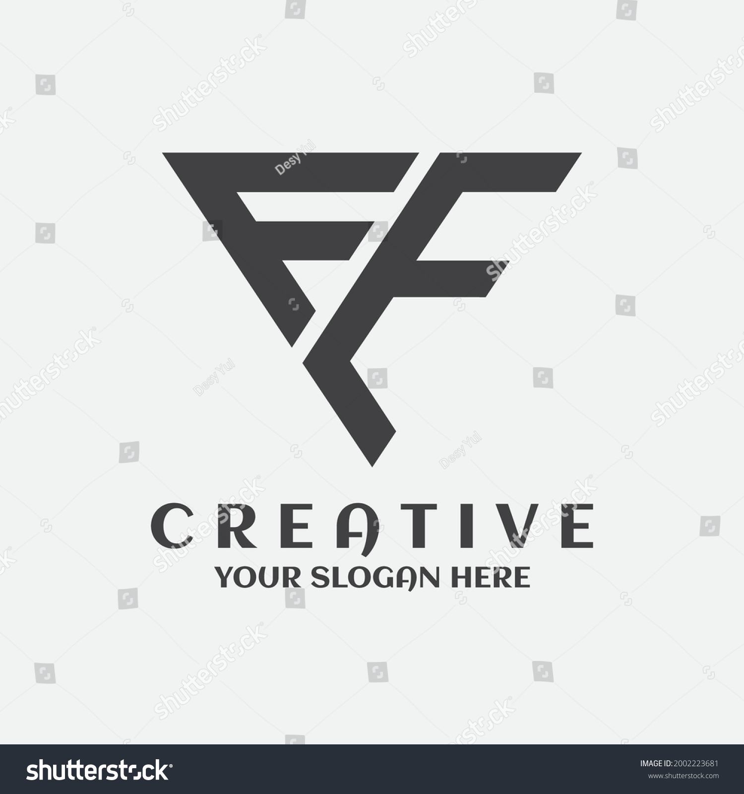 Creative Minimal Fe Triangle Logo Icon Stock Vector (Royalty Free ...