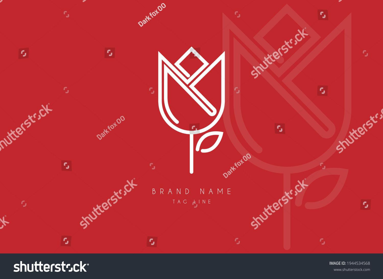 Creative Minimal Flower Logo Abstract Rose Stock Vector (Royalty Free) 1944534568