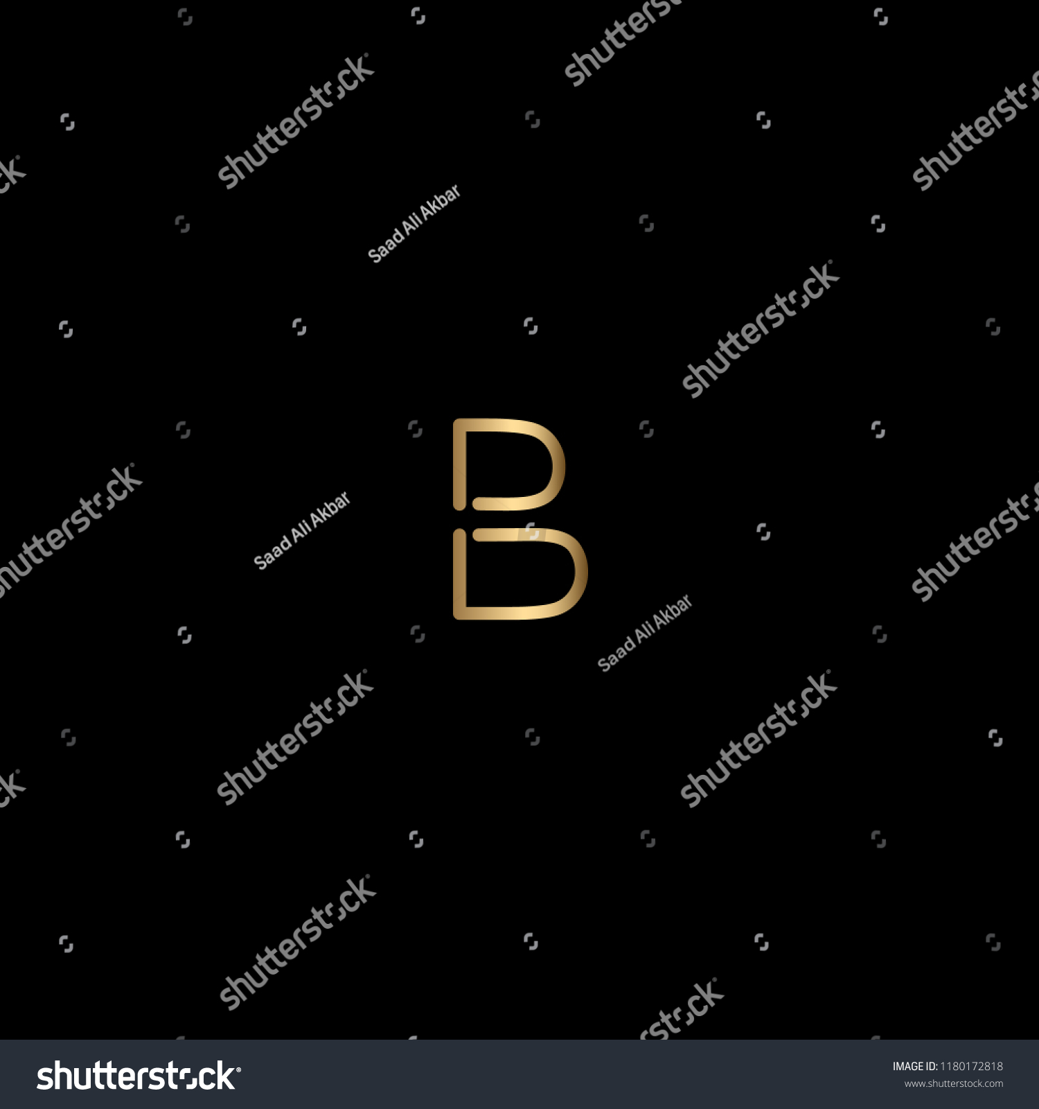 Creative Minimal Letter B Logo Design: Vector De Stock (libre De ...