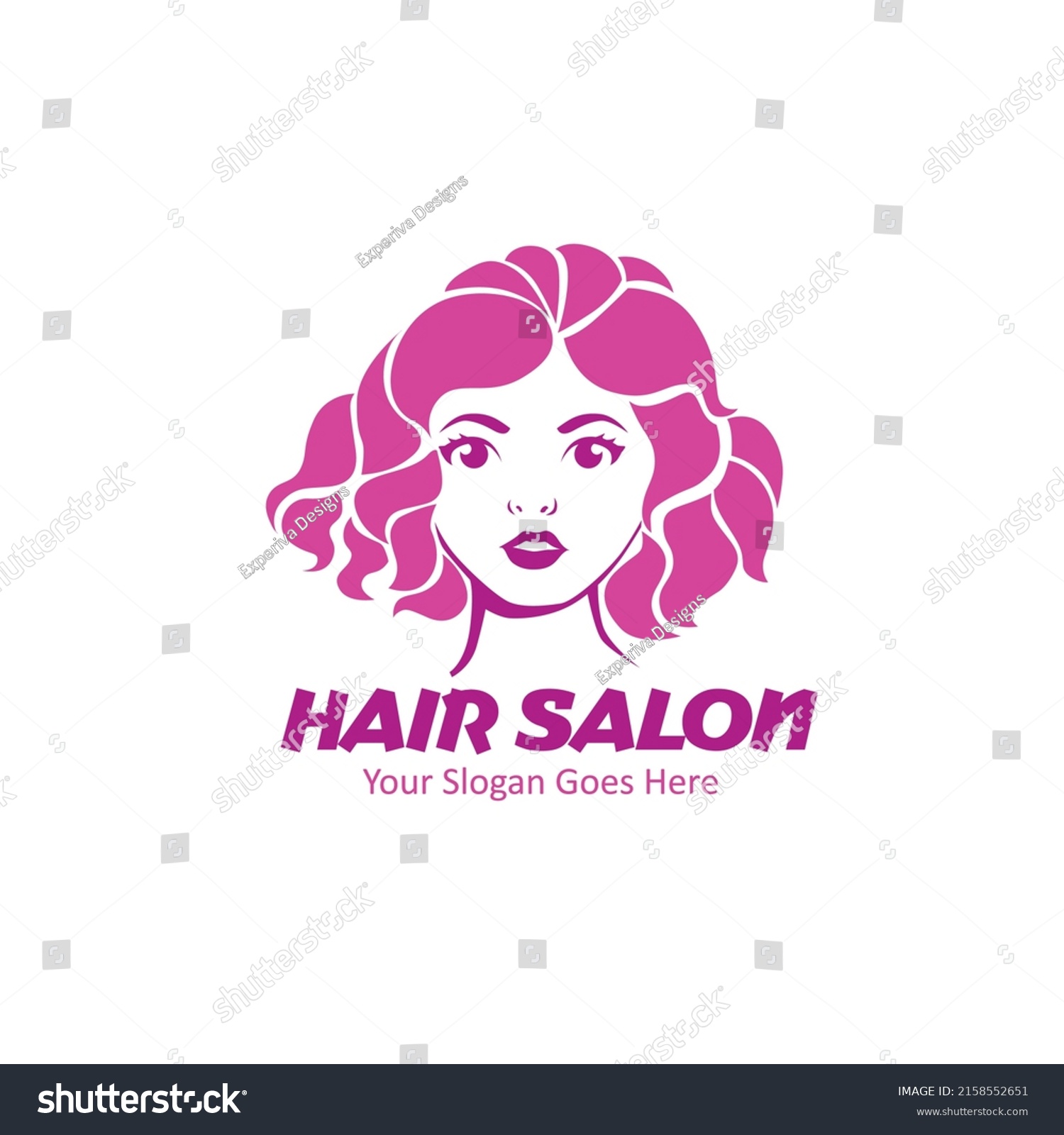 Creative Minimalist Hair Salon Girl Pink Stock Vector (Royalty Free ...