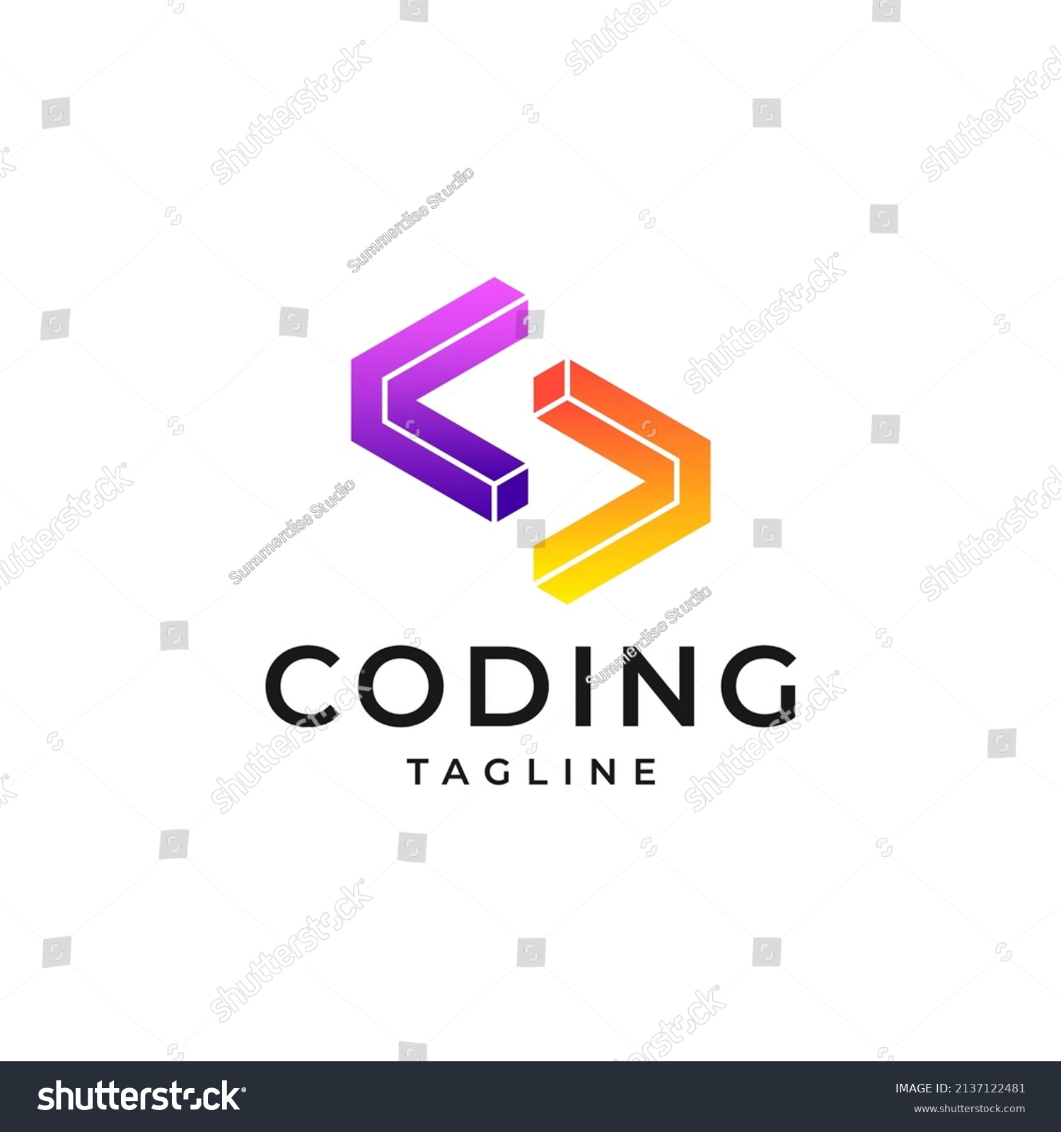 Creative Modern Abstract Programming Coding Logo Stock Vector (Royalty ...