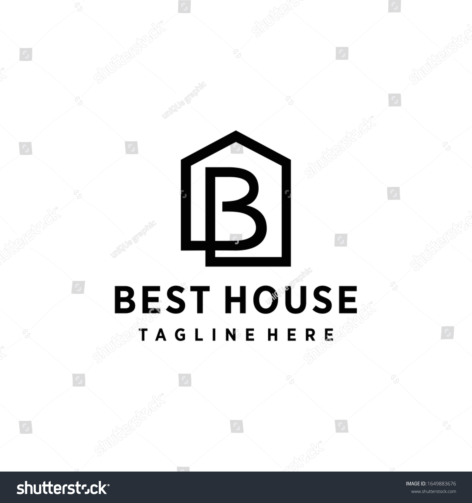 Creative Modern B Sign Real Estate Stock Vector (Royalty Free) 1649883676