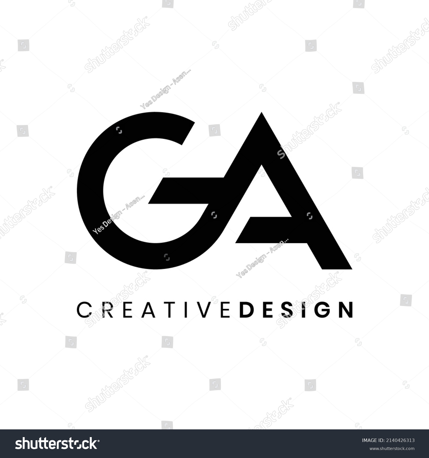 Creative Modern Letter Ga Logo Design Stock Vector (Royalty Free ...