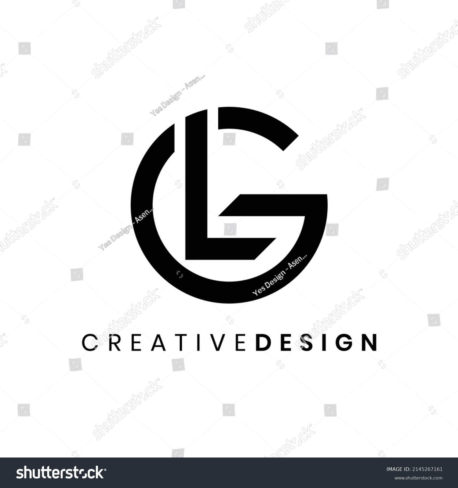 Creative Modern Letter Gl Lg Logo Stock Vector Royalty Free