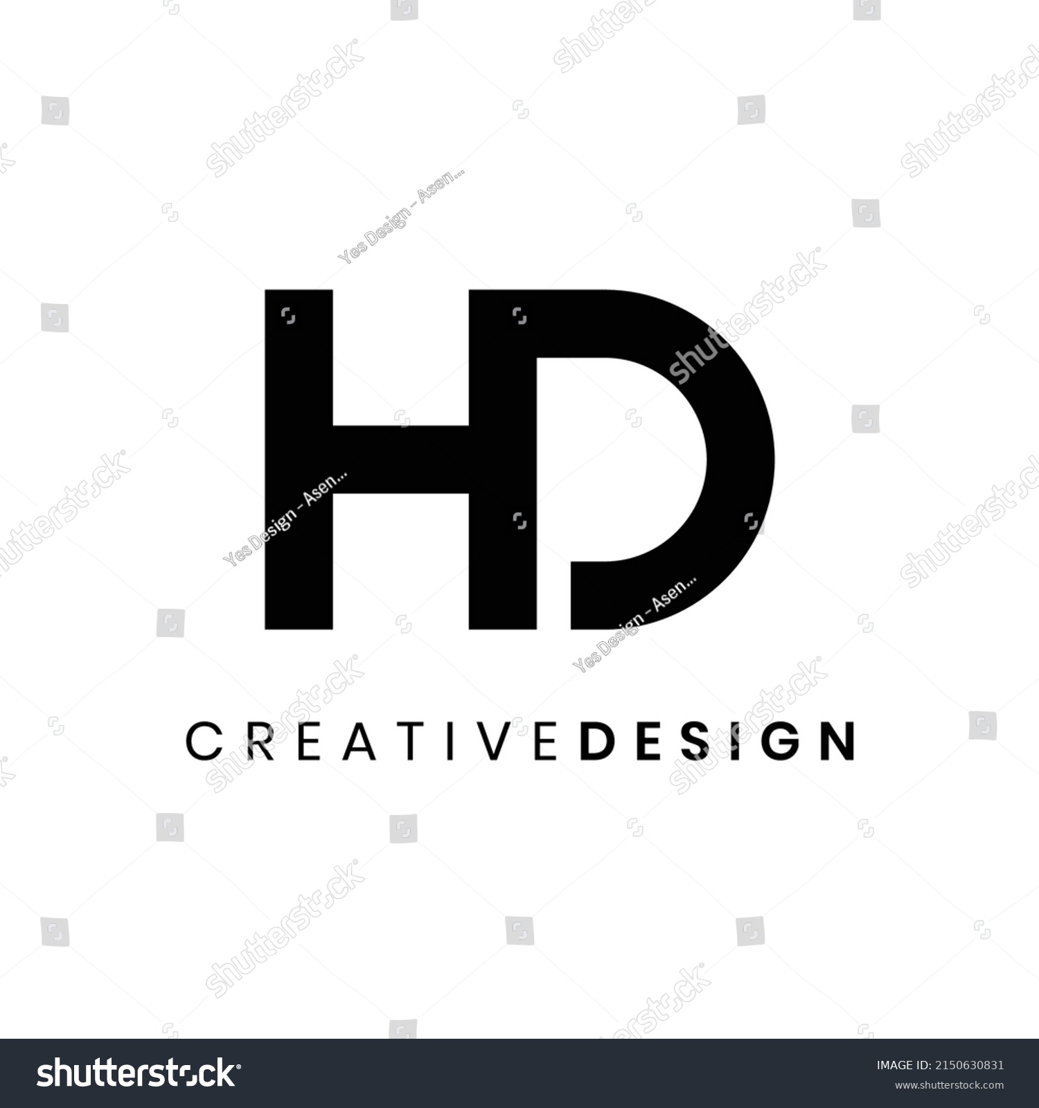 Creative Modern Letter Hd Logo Design Stock Vector (Royalty Free ...