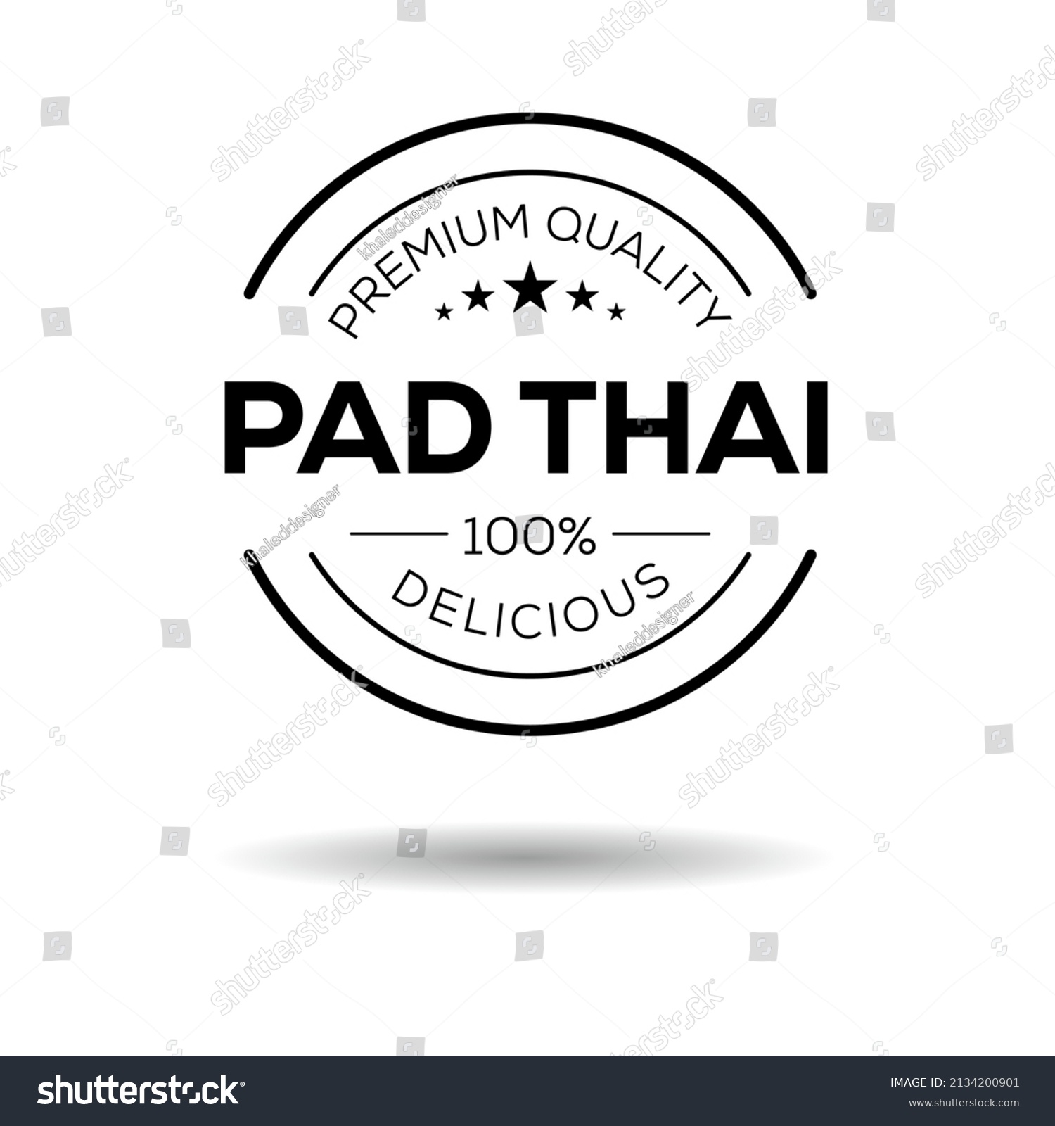 Creative Pad Thai Logo Pad Thai Stock Vector (Royalty Free) 2134200901