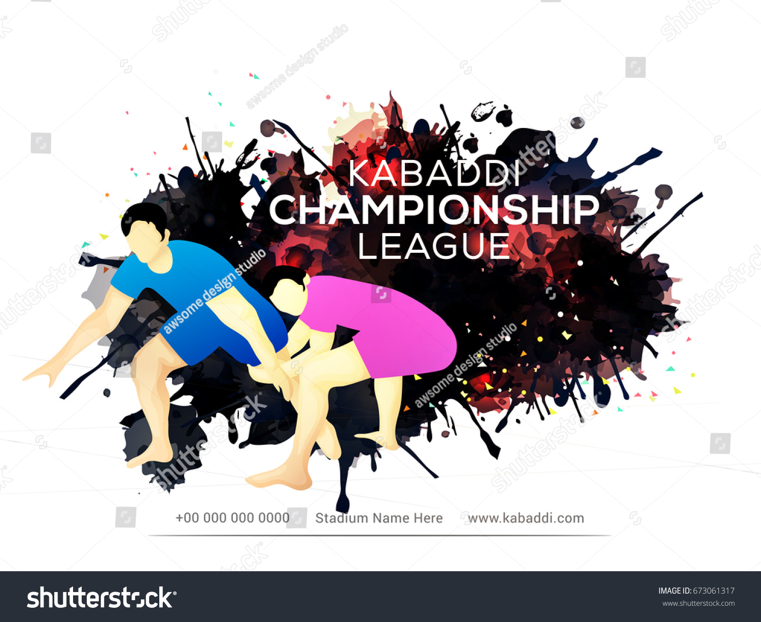 Creative Poster Banner Design Playing Kabaddi Stock Vector Royalty Free 673061317