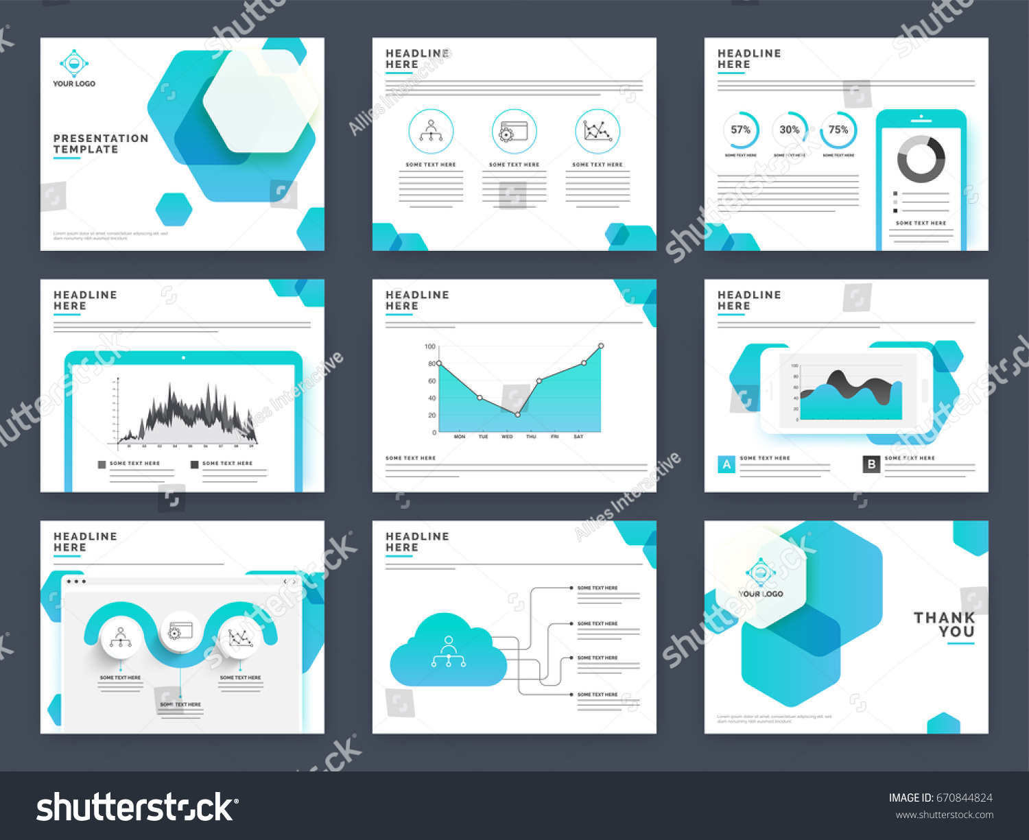 creative presentation templates your business reports stock vector