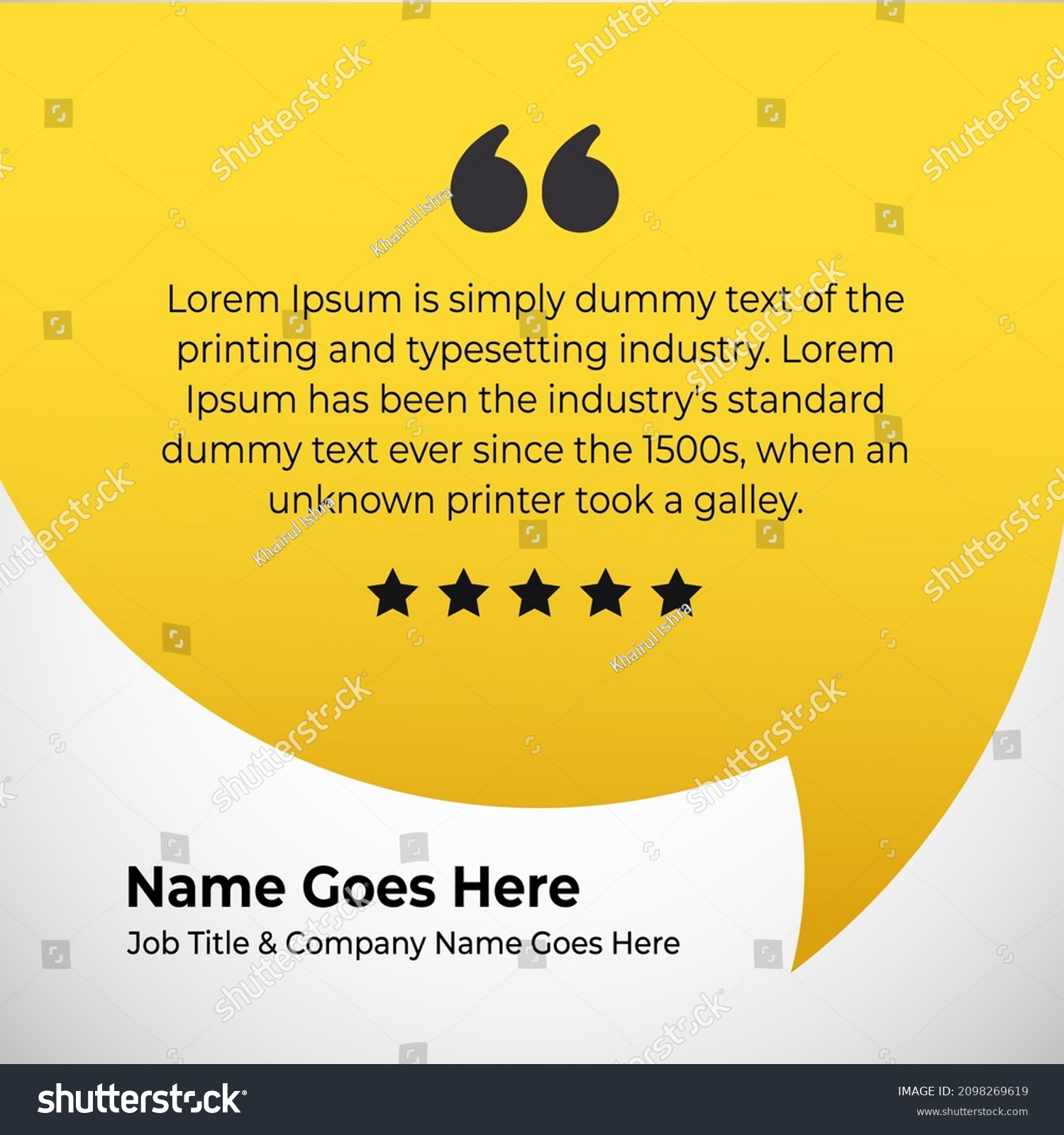 Creative Quote Testimonial Infographic Graphic Element Stock Vector