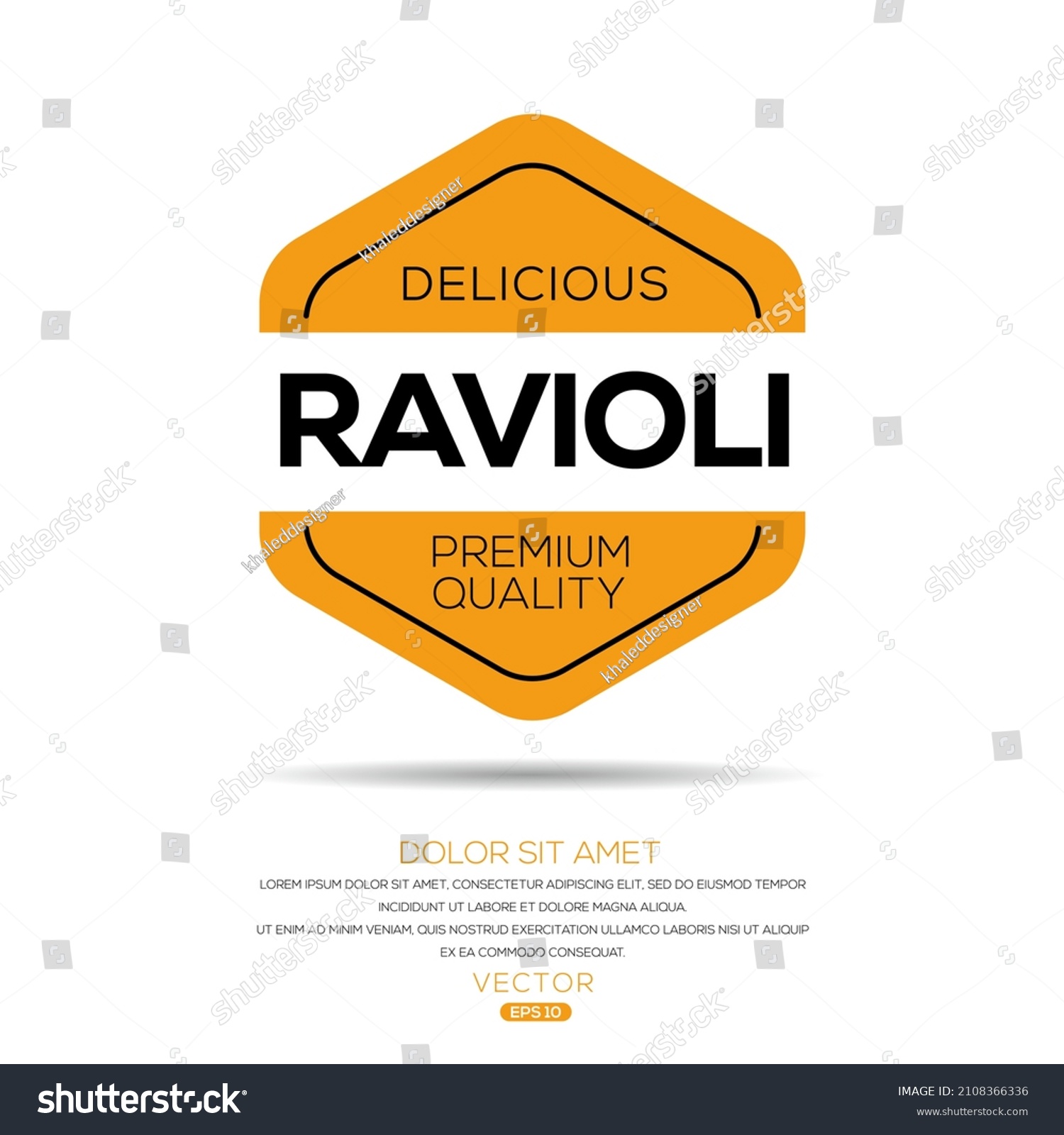 Creative Ravioli Logo Ravioli Sticker Vector Stock Vector Royalty Free