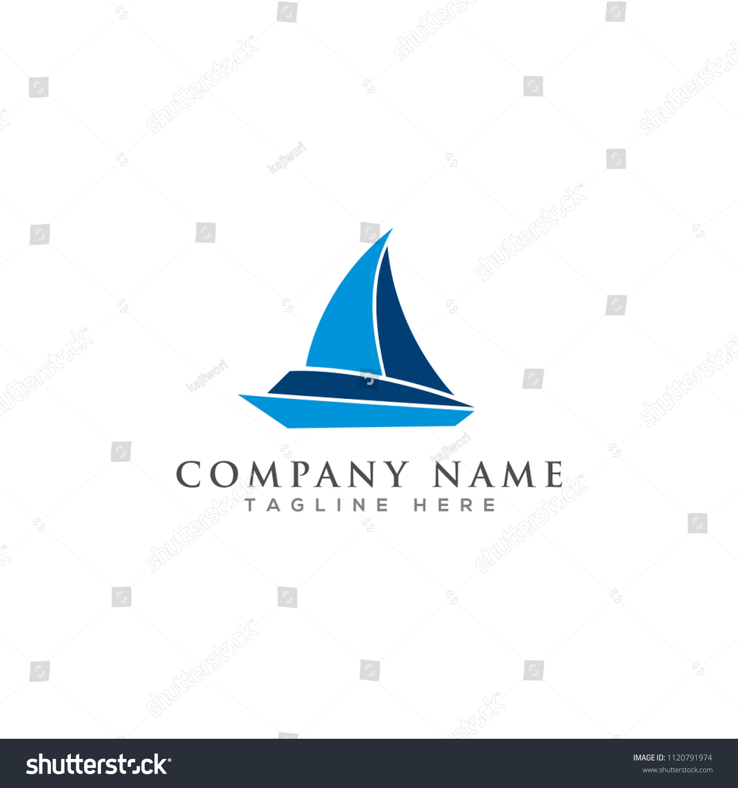 Creative Sailing Logo Design Stock Vector (royalty Free) 1120791974 