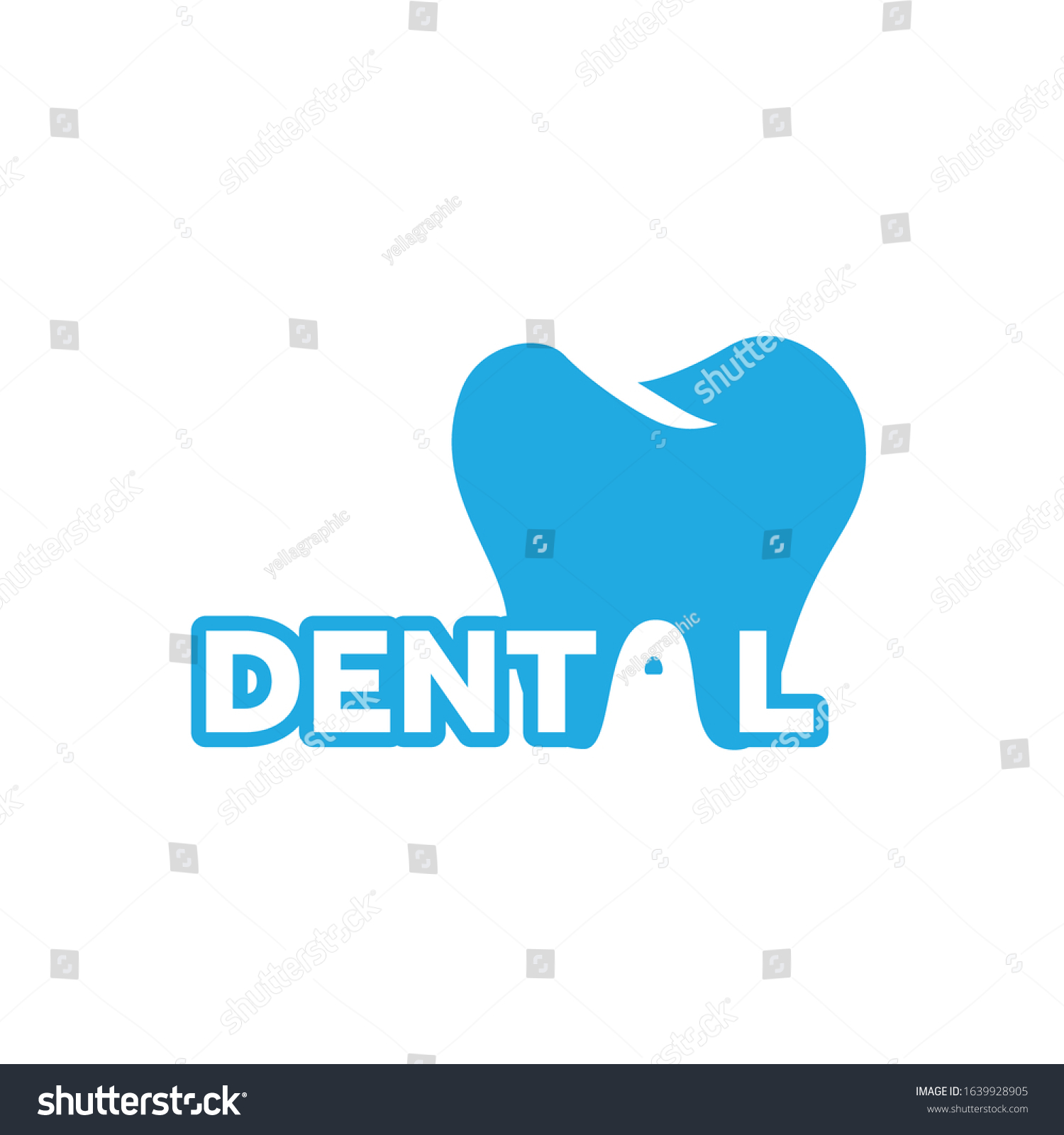 Creative Sky Blue Dental Logo Vector Stock Vector (Royalty Free) 1639928905