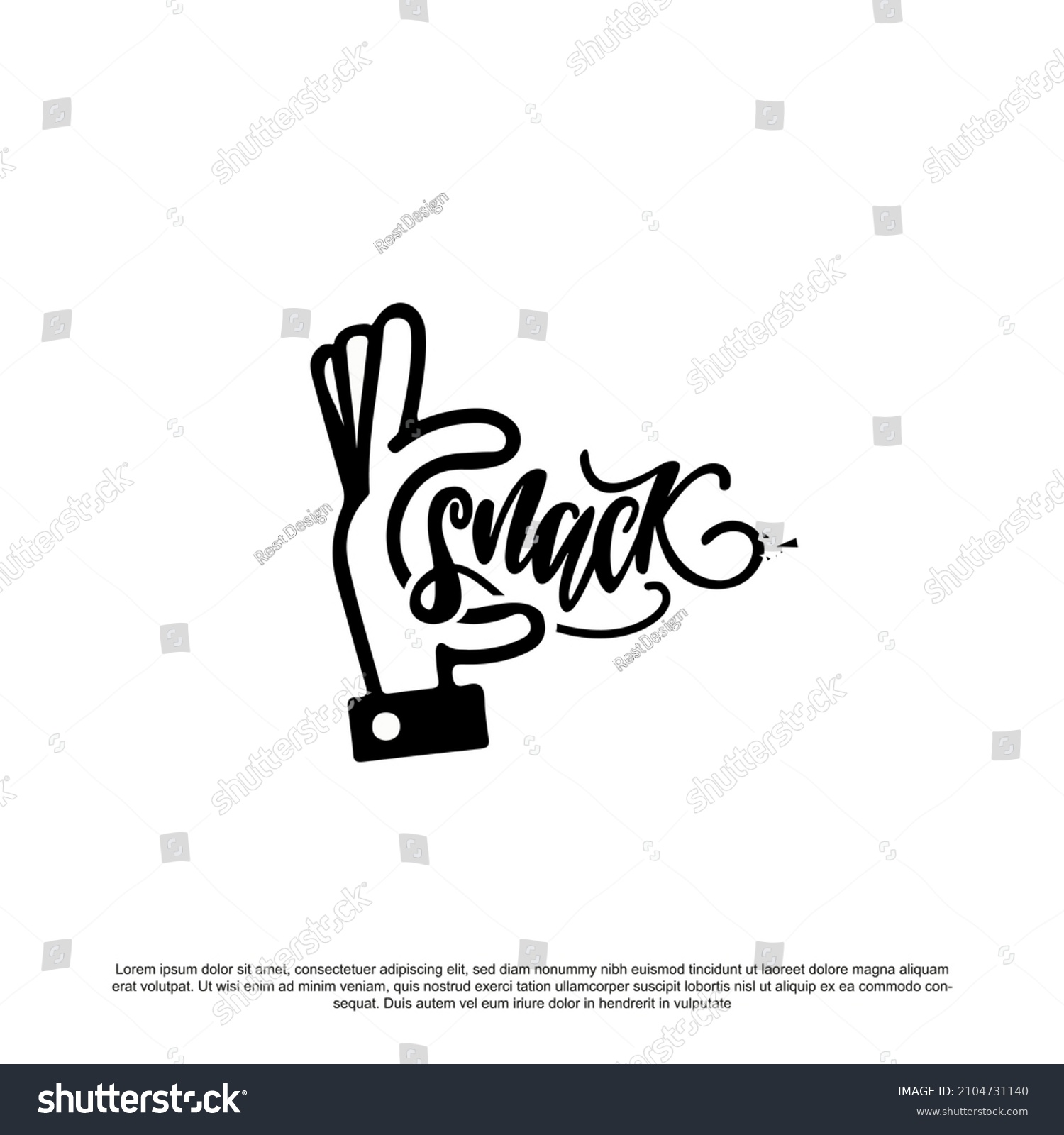 Creative Snack Logo Design Hand Snack Stock Vector (Royalty Free ...