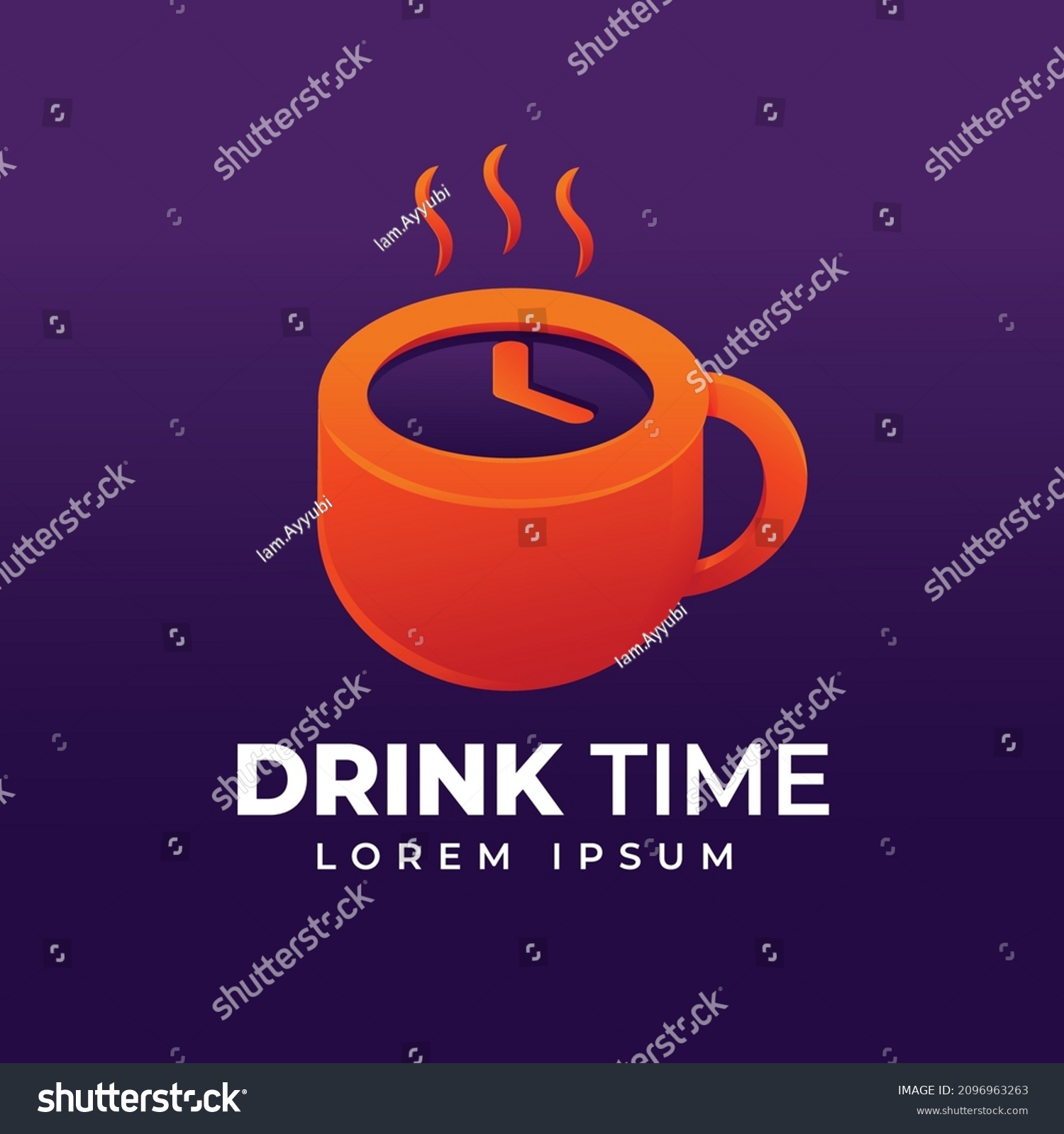 Creative Template Logo Drink Time Icon Stock Vector (Royalty Free