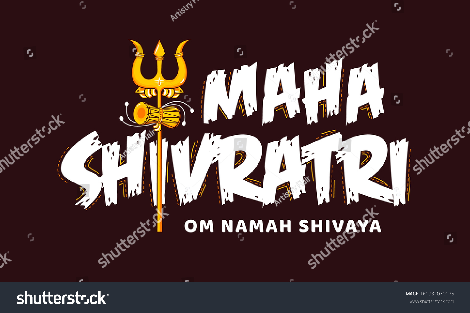 SVG of Creative typography on mahashivratri with hindi text om namah shivaya. svg
