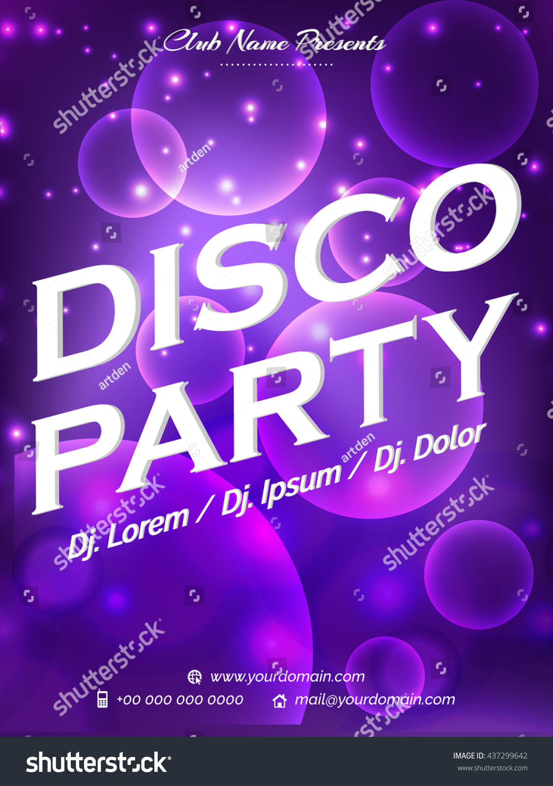 Creative Vector Abstract For Disco Party Or Party Flyer With Nice And ...