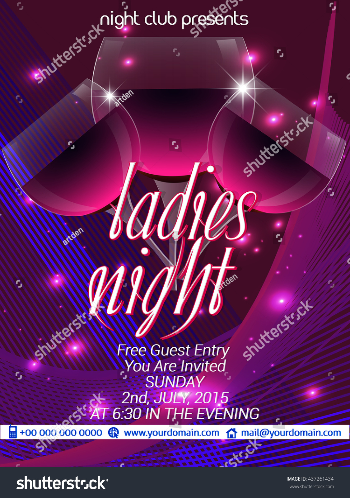 Creative Vector Abstract For Ladies Night Party Or Party Flyers With ...