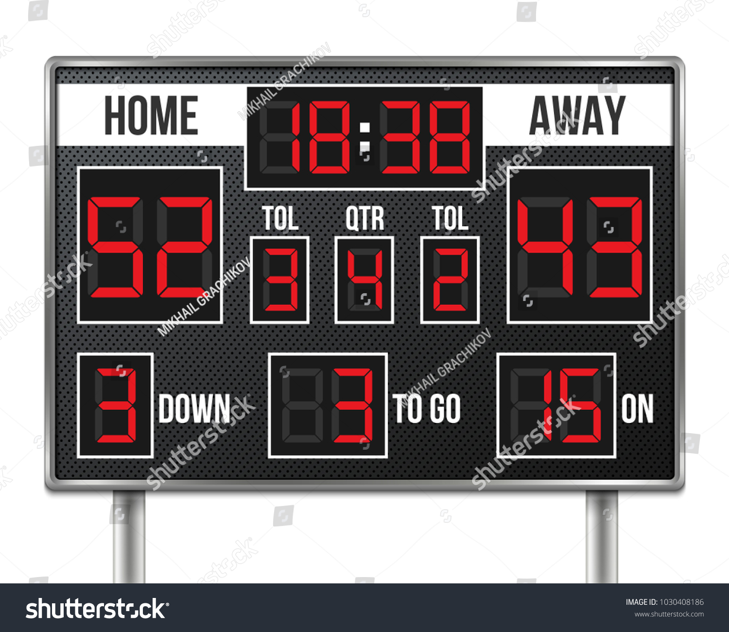 SVG of Creative vector illustration of american football scoreboard with infographics isolated on transparent background. Art design sport game score with digital LED dots. Abstract concept graphic element. svg