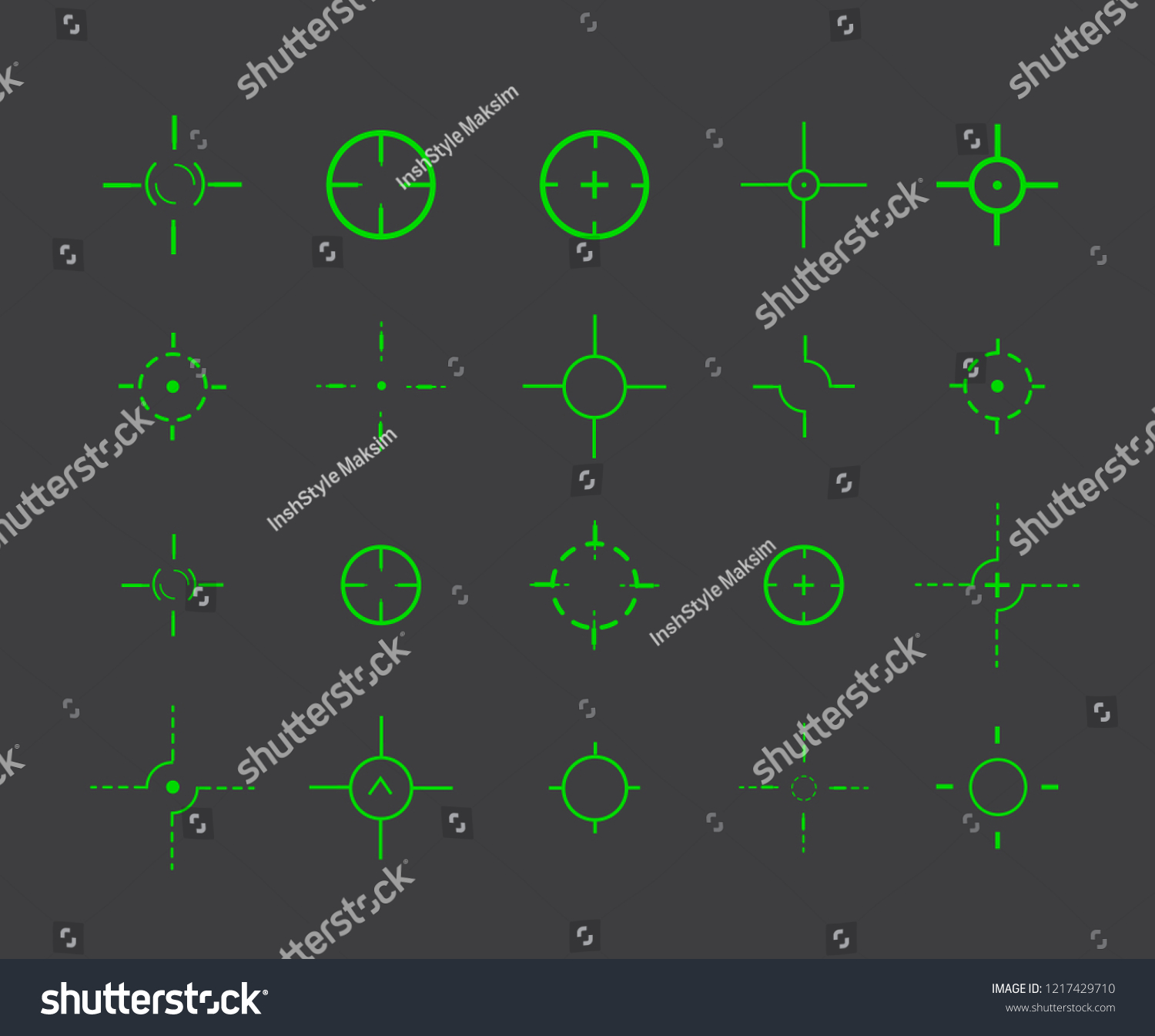 Creative Vector Illustration Crosshairs Icon Set Stock Vector Royalty Free