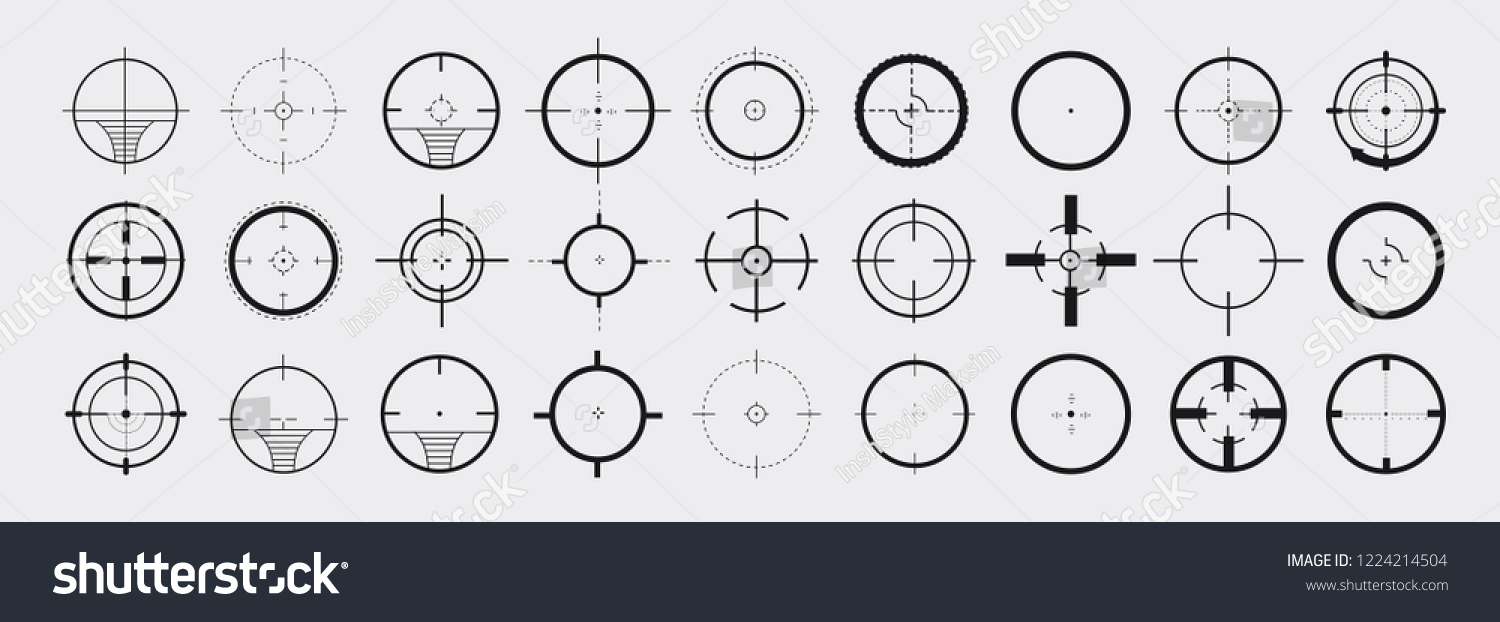 Creative Vector Illustration Crosshairs Icon Set Stock Vector Royalty Free