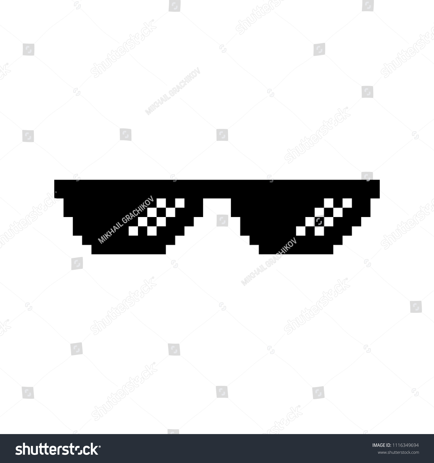 Creative Vector Illustration Pixel Glasses Thug Stock Vector