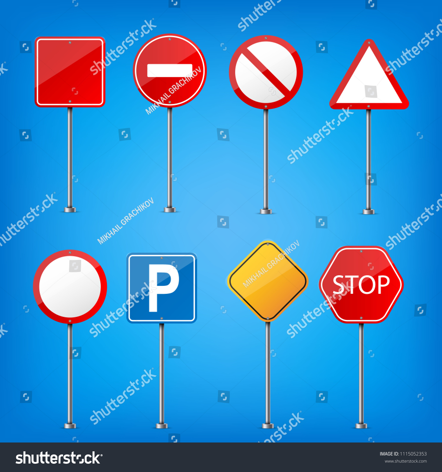 Creative Vector Illustration Road Warning Sign Stock Vector Royalty Free 1115052353 