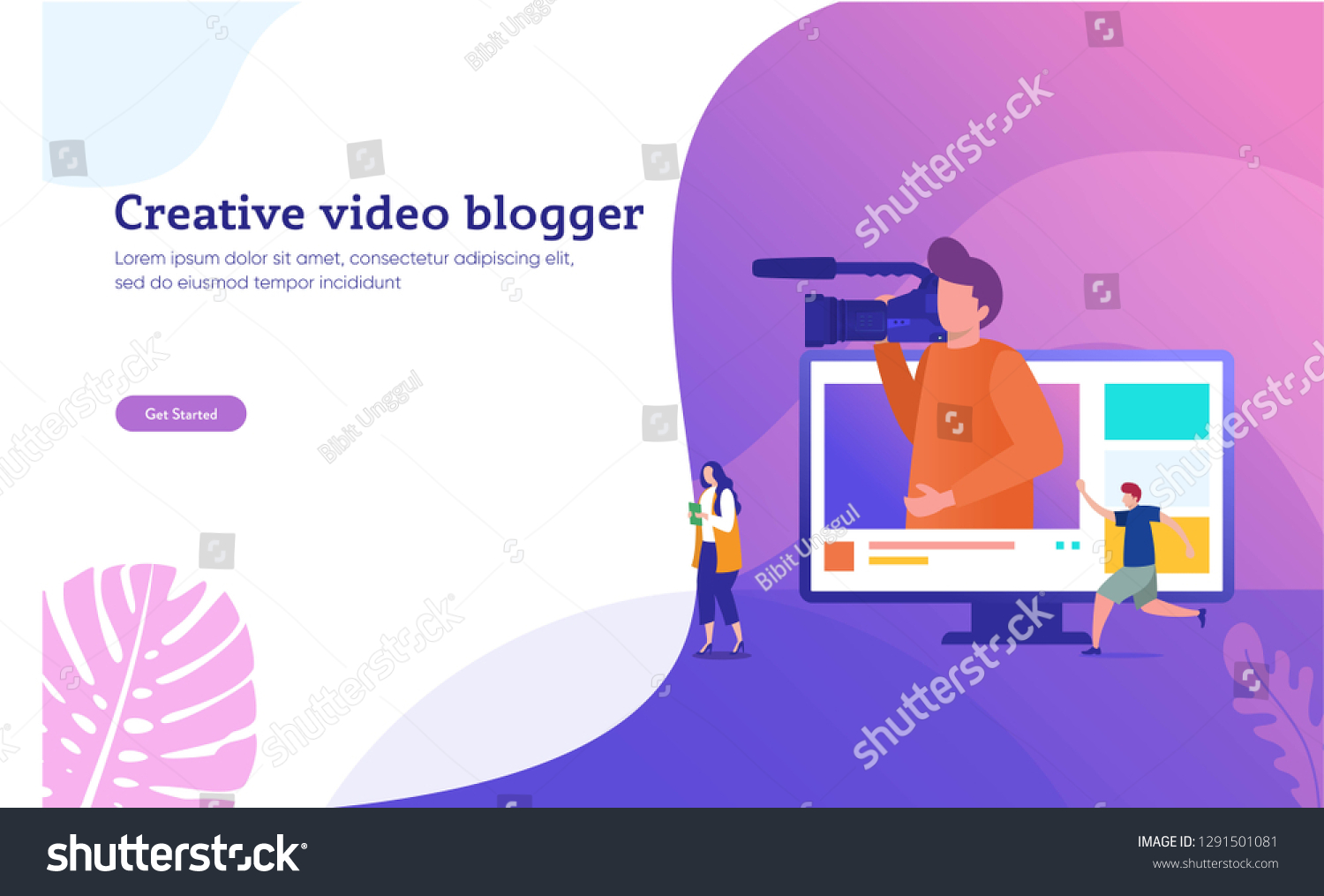 Creative Vlog Content Vector Illustration Concept Stock Vector Royalty