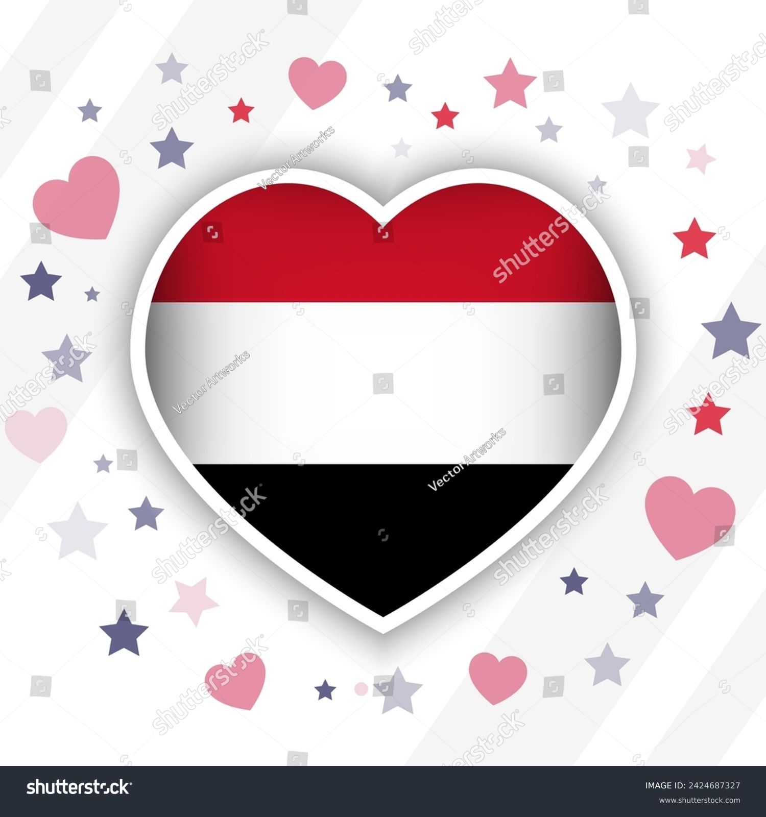 SVG of Creative Yemen Flag Heart Icon svg