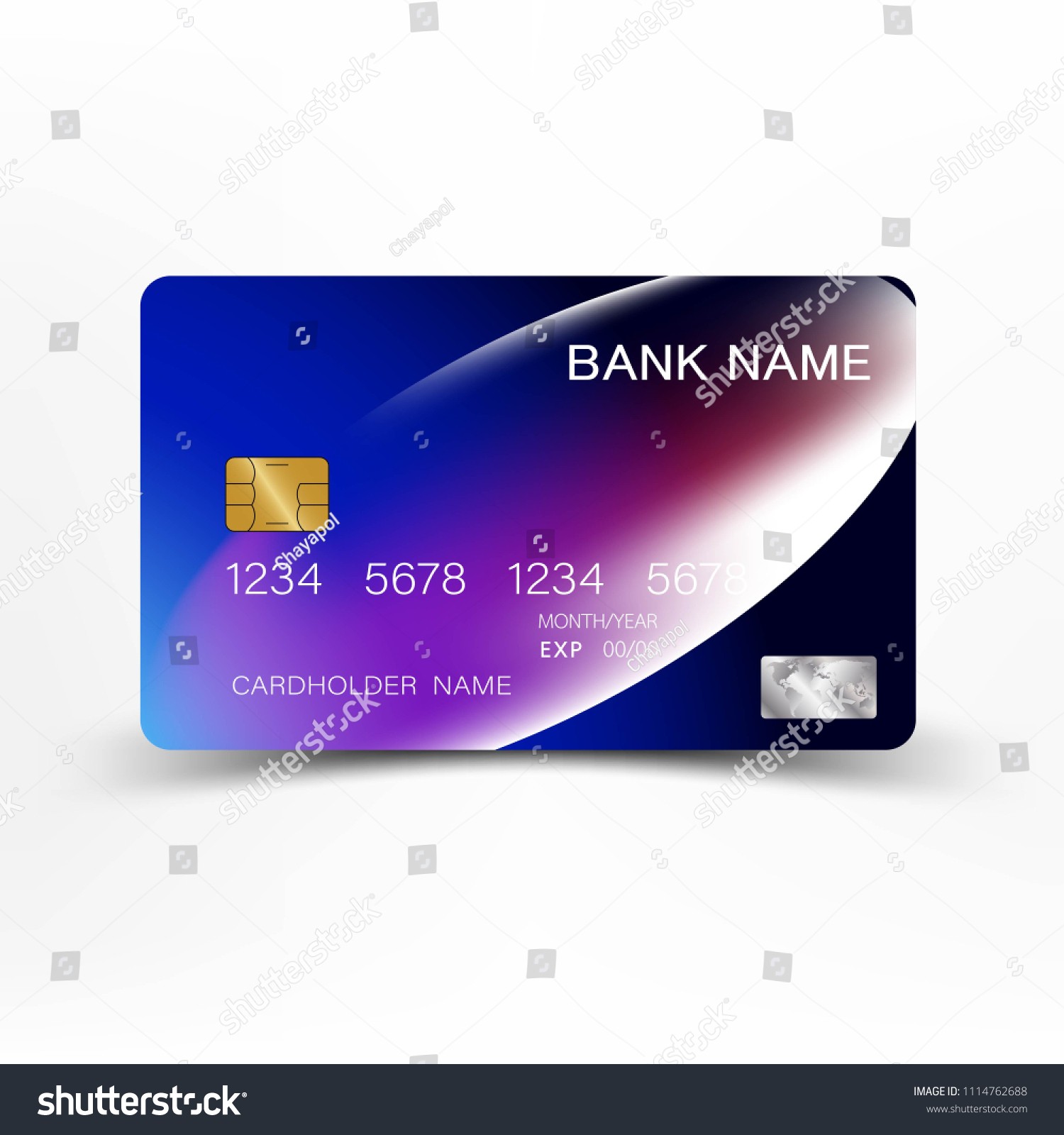 Credit Card Design Mix Blue Purple Stock Vector (Royalty Free