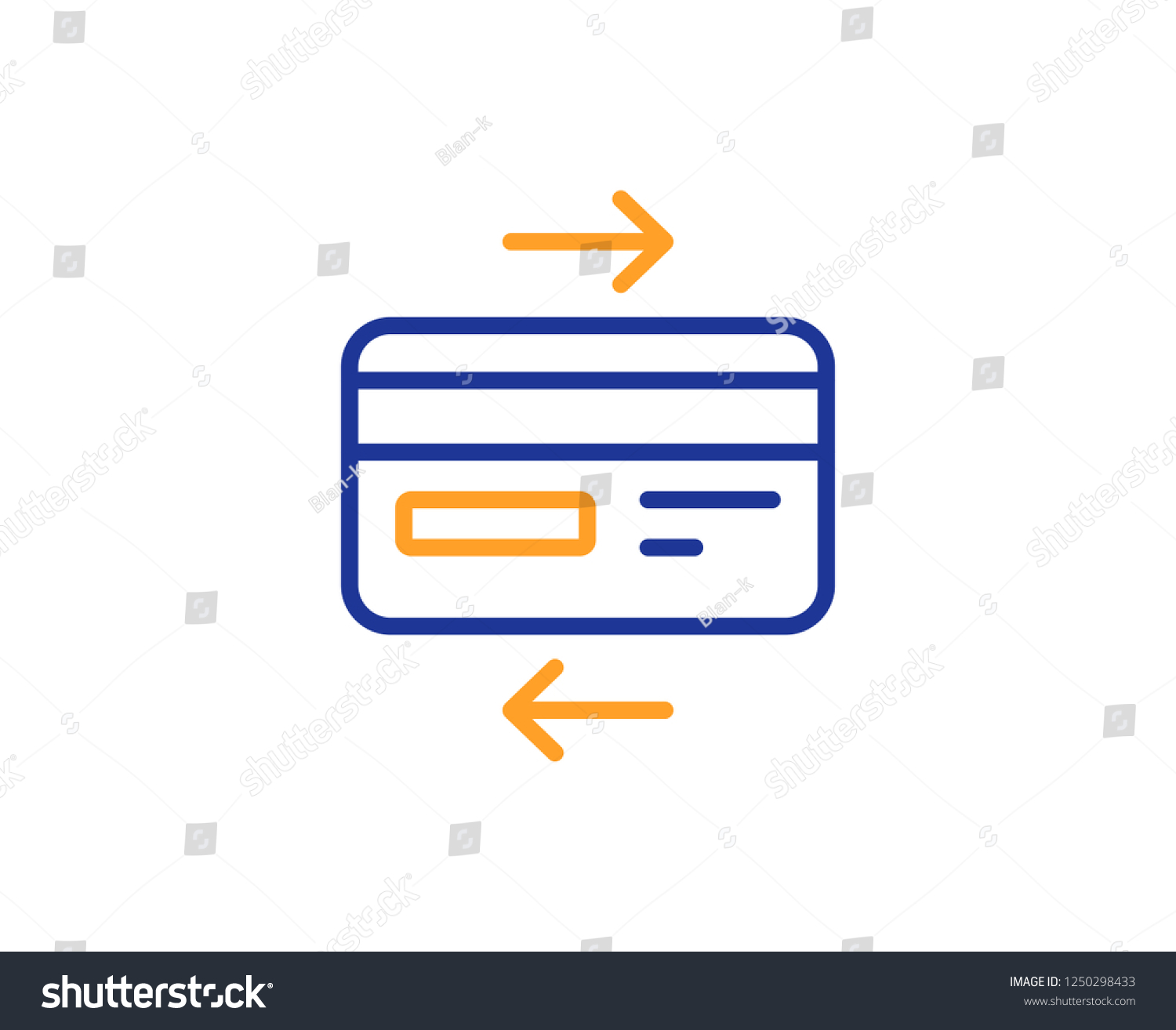 Credit Card Line Icon Bank Payment Stock Vector Royalty Free 1250298433