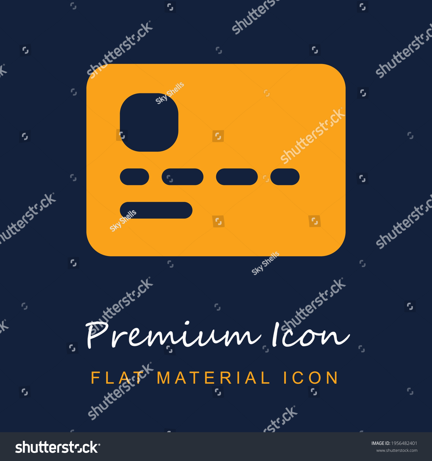 SVG of Credit Card premium material ui ux isolated vector icon in navy blue and orange colors svg