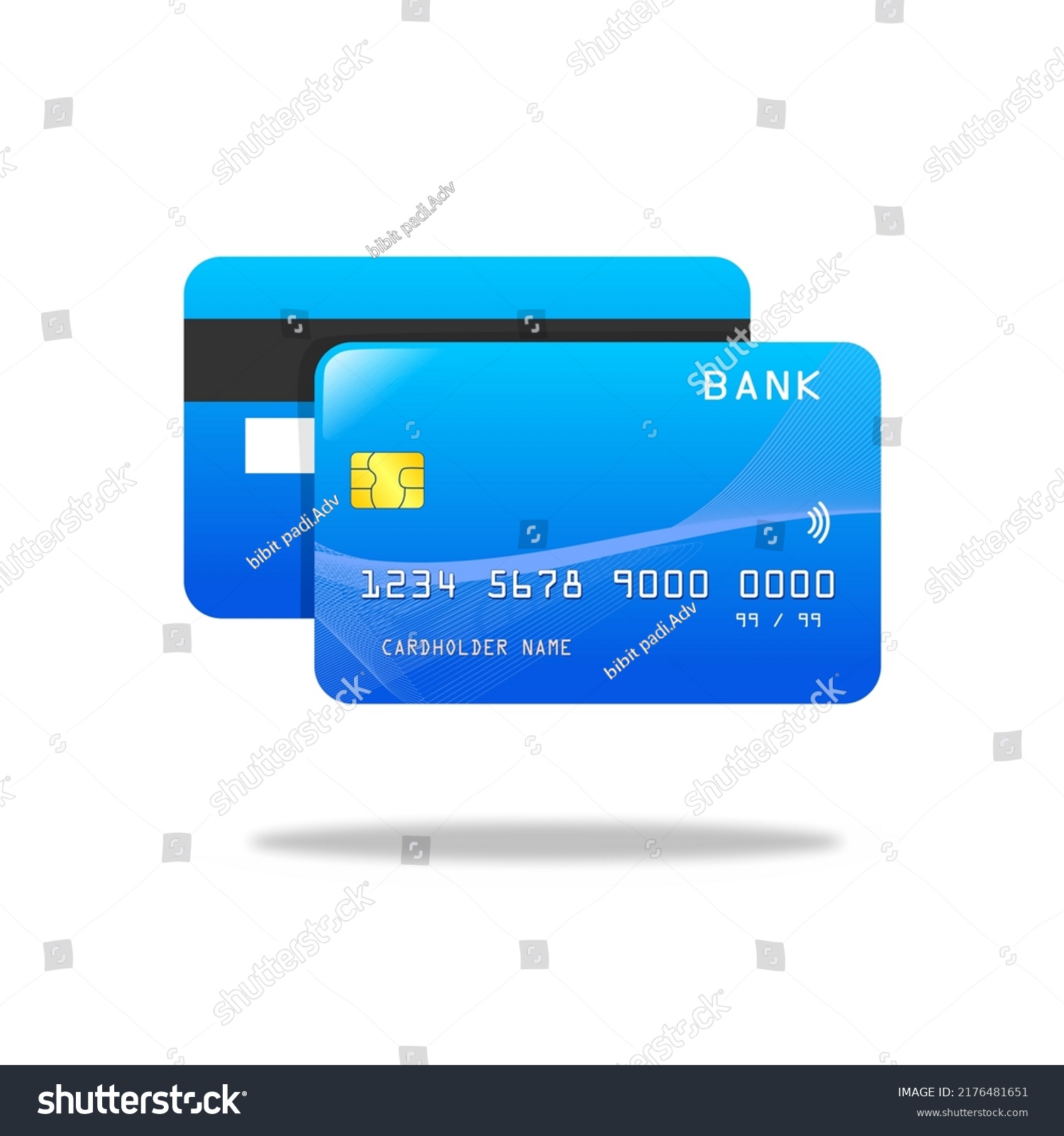 Credit Cards Vector Illustrations Front Back Stock Vector (Royalty Free ...