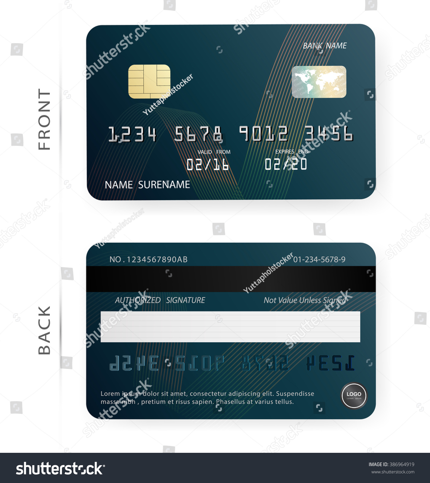Credit Debit Card Design Template Vectorblue Stock Vector (Royalty Free ...