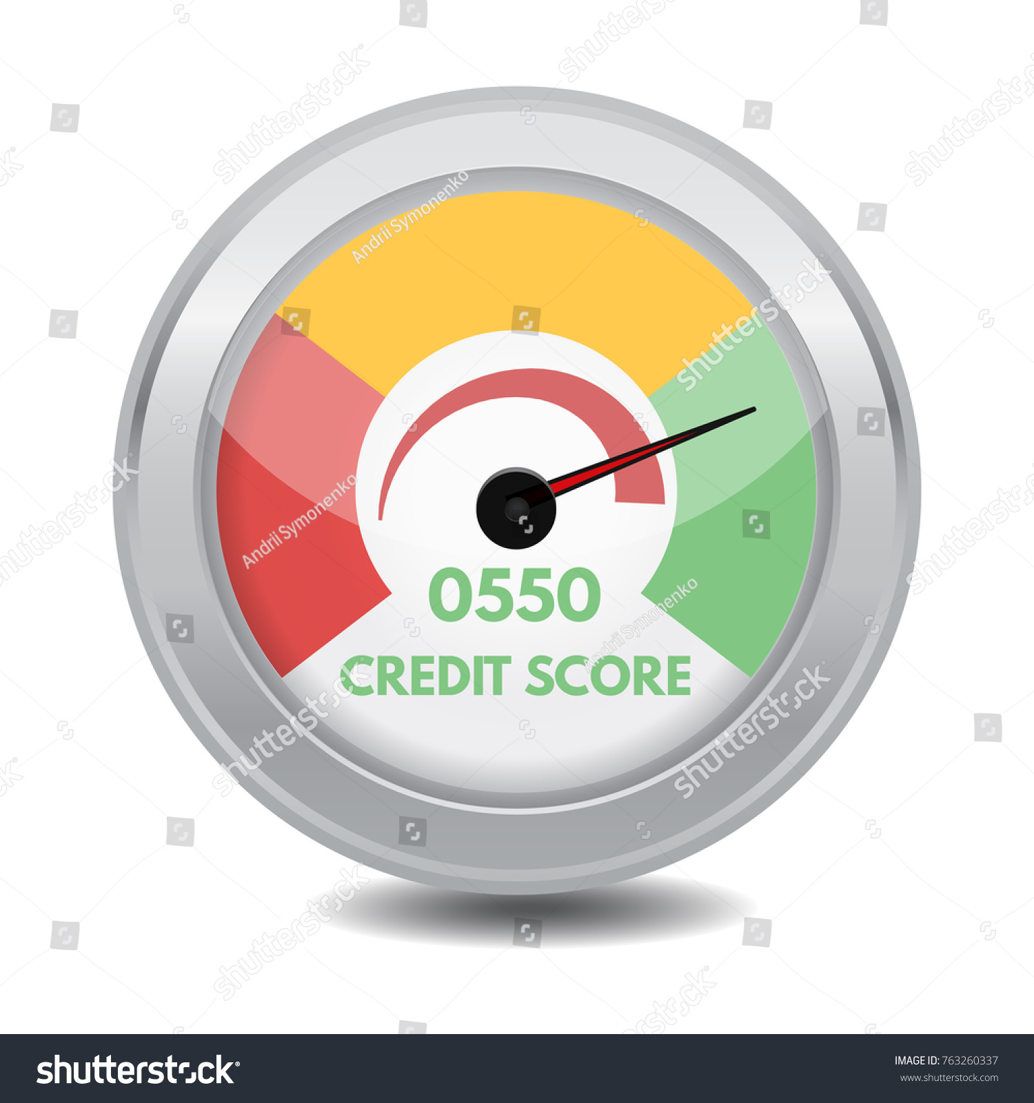 Credit score gauges minimum maximum concept vector de stock libre de